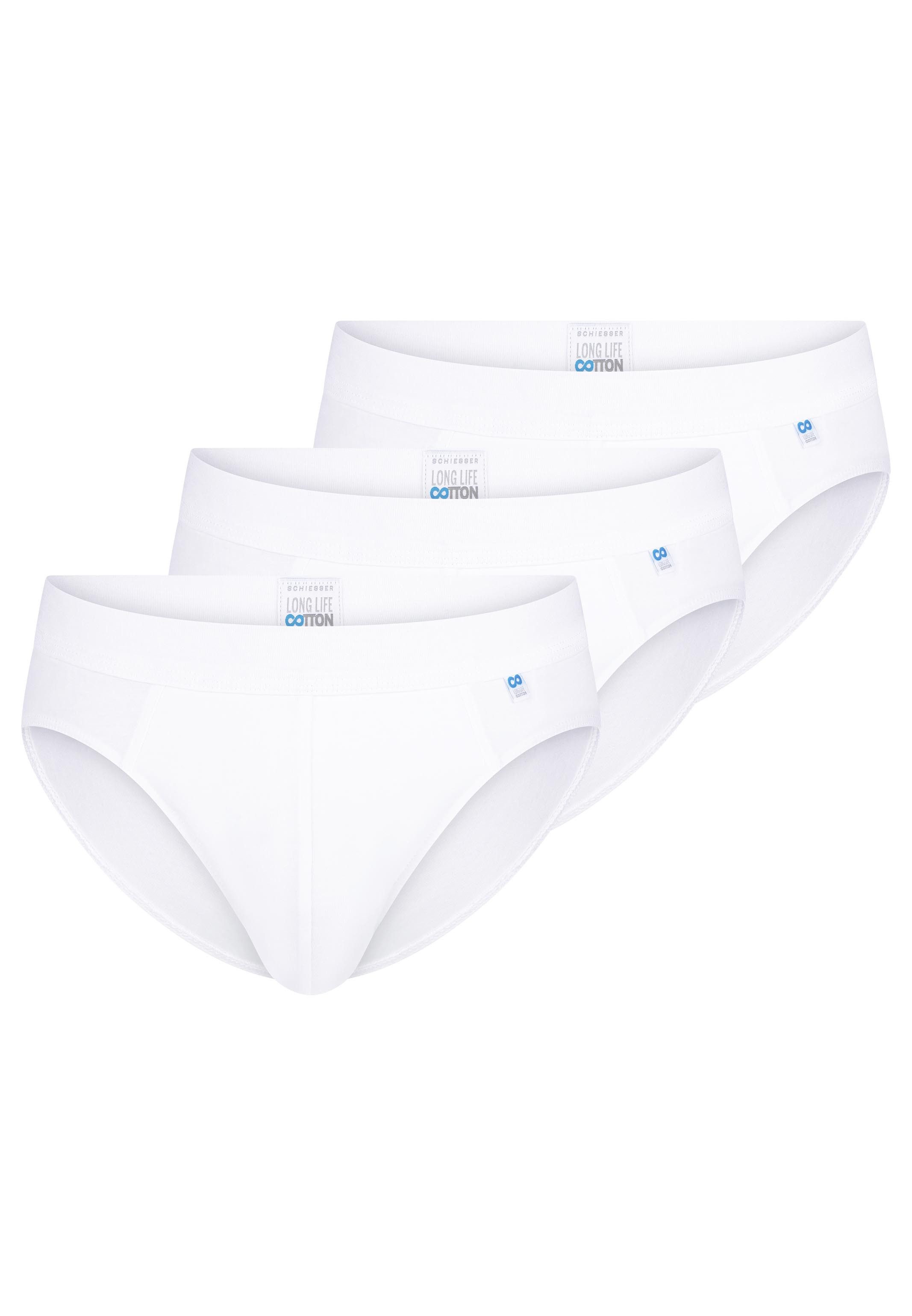 Schiesser Slip 3er Pack Long Life Cotton (Spar-Set, 3-St) Rio Slip / Unterhose - Baumwolle - ohne Eingriff - Perfekte Passform