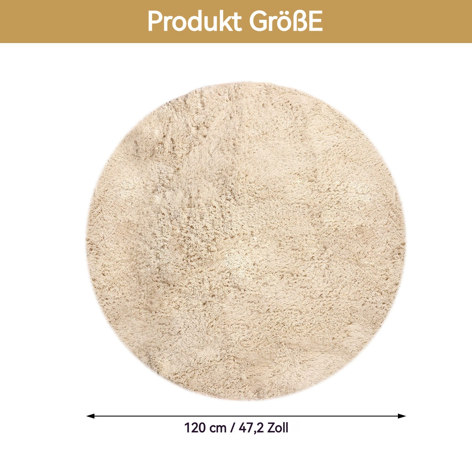 BlingBin Teppich Ø120 cm Hochflor Teppich günstig online kaufen