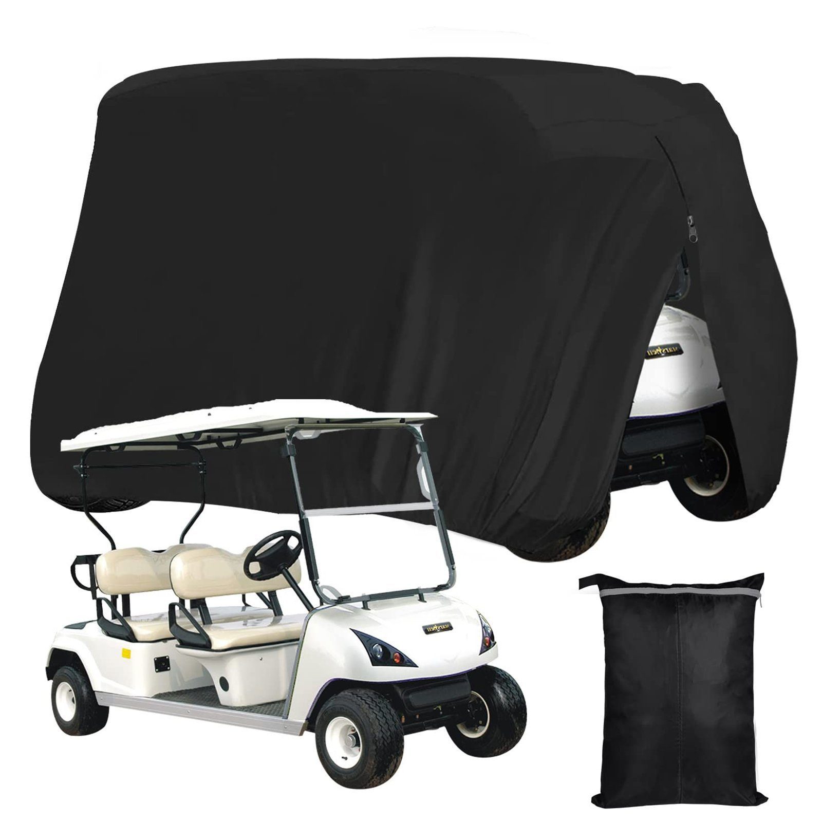 Wohnmobilschutzhülle Golf Cart Abdeckung für 2–4 Passagiere,Wasserdicht,Winddicht