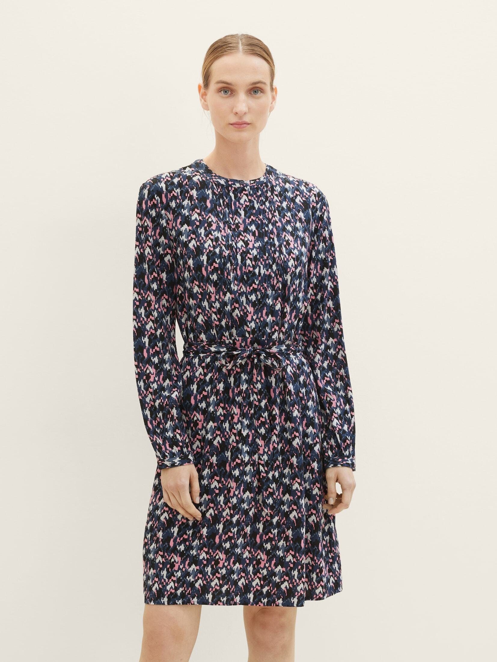 TOM TAILOR Jerseykleid Kleid mit Struktur blue small texture design | Strickkleider