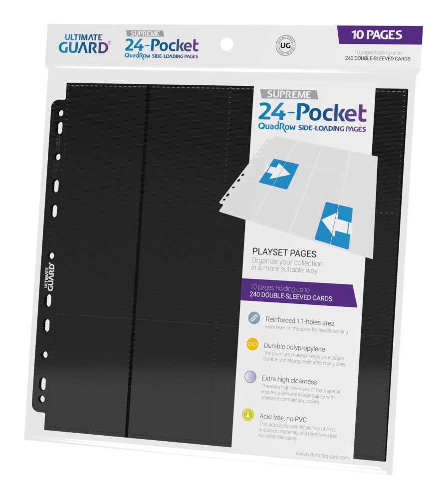 Ultimate Guard Sammelkarte Ultimate Guard 24-Pocket QuadRow Pages Side-Loading Schwarz (10)