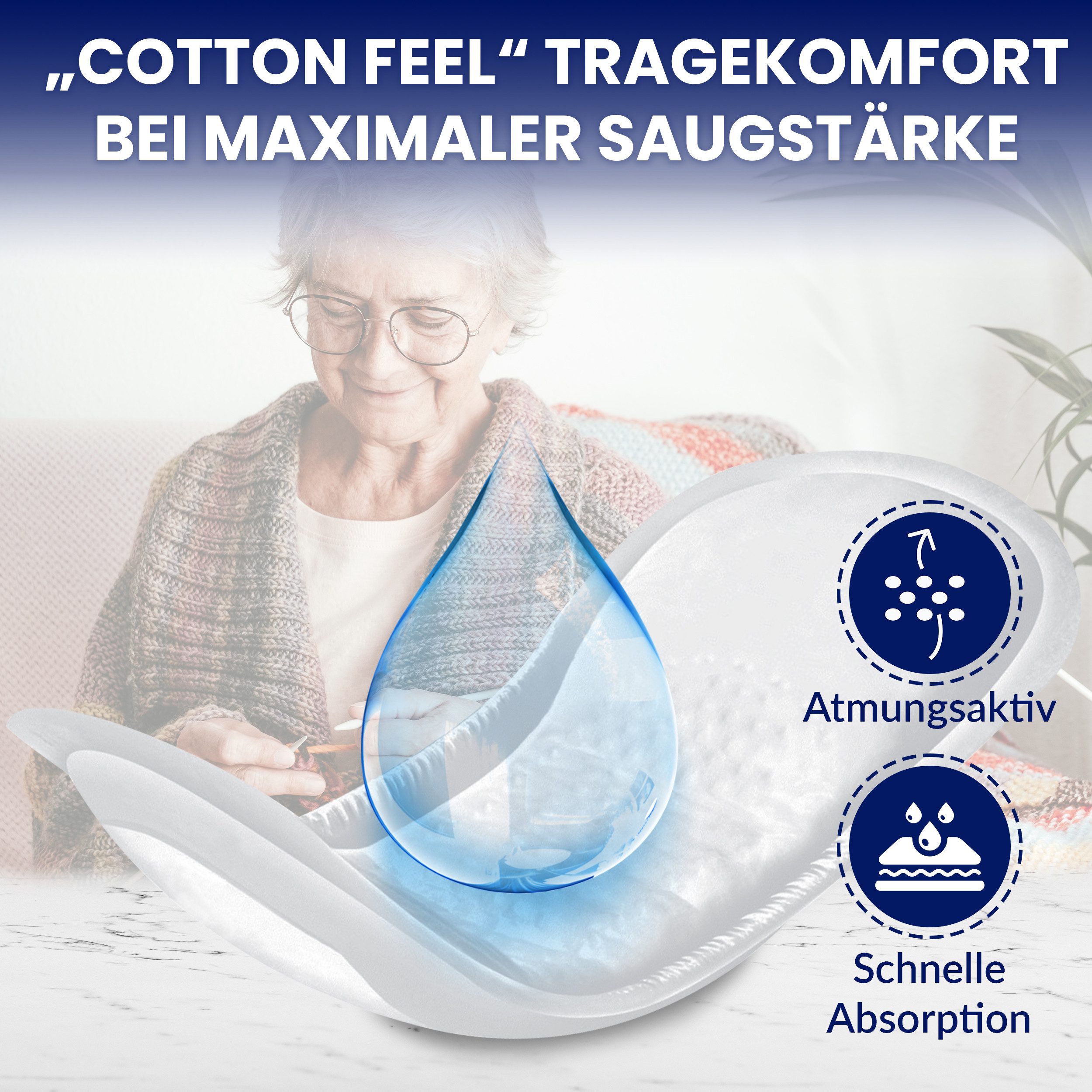 Kera Inkontinenzslip Urin-Einlage für Damen extra stark, Hygieneeinlagen (48-St) bei mittlerer bis starker Blasenschwäche diskrete und atmungsaktive