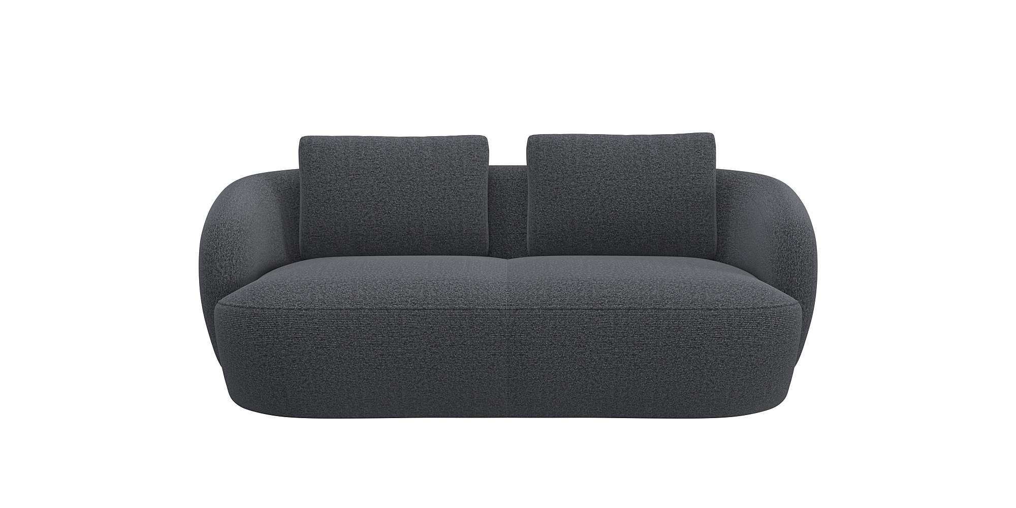 FLEXLUX 2,5-Sitzer Torino, rund, Couch, Loveseat, Modernes, organisches Sofa-Design, Kaltschaum, Wellenunterfederung