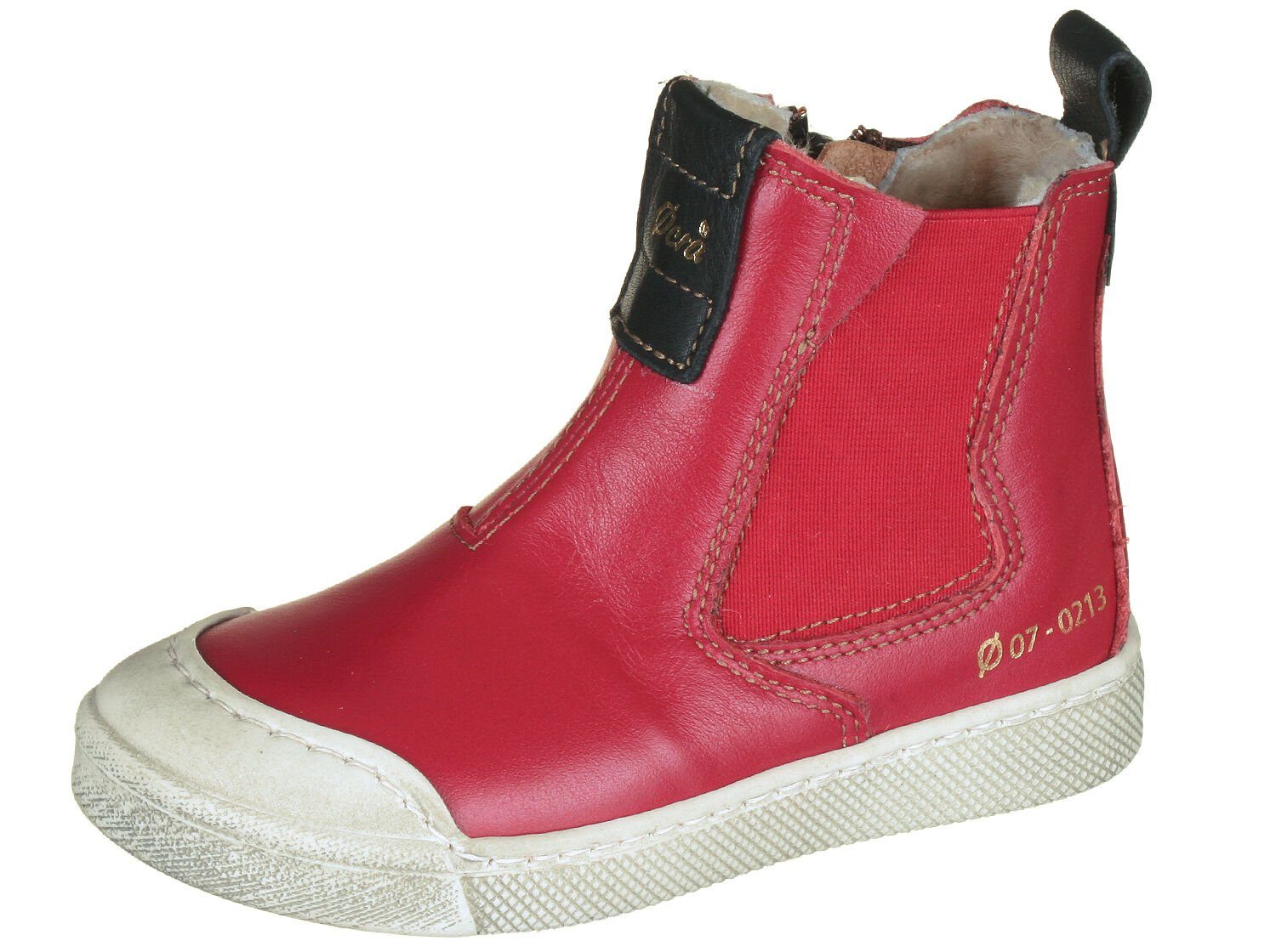 Ocra Ocra 502 Stiefeletten Stiefel Boots pflanz. geg.Leder Lammfell rot Stiefelette