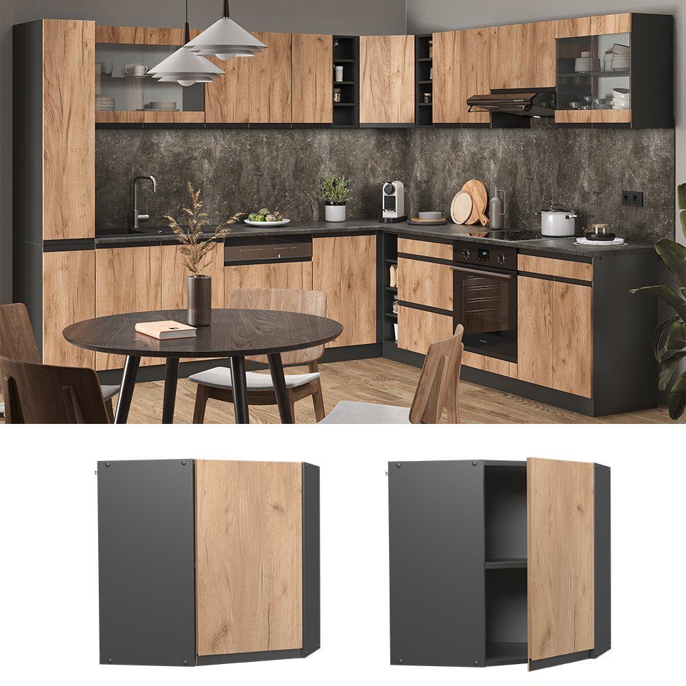 Vicco Eckhängeschrank R-Line, Goldkraft Eiche/Anthrazit, 57 günstig online kaufen