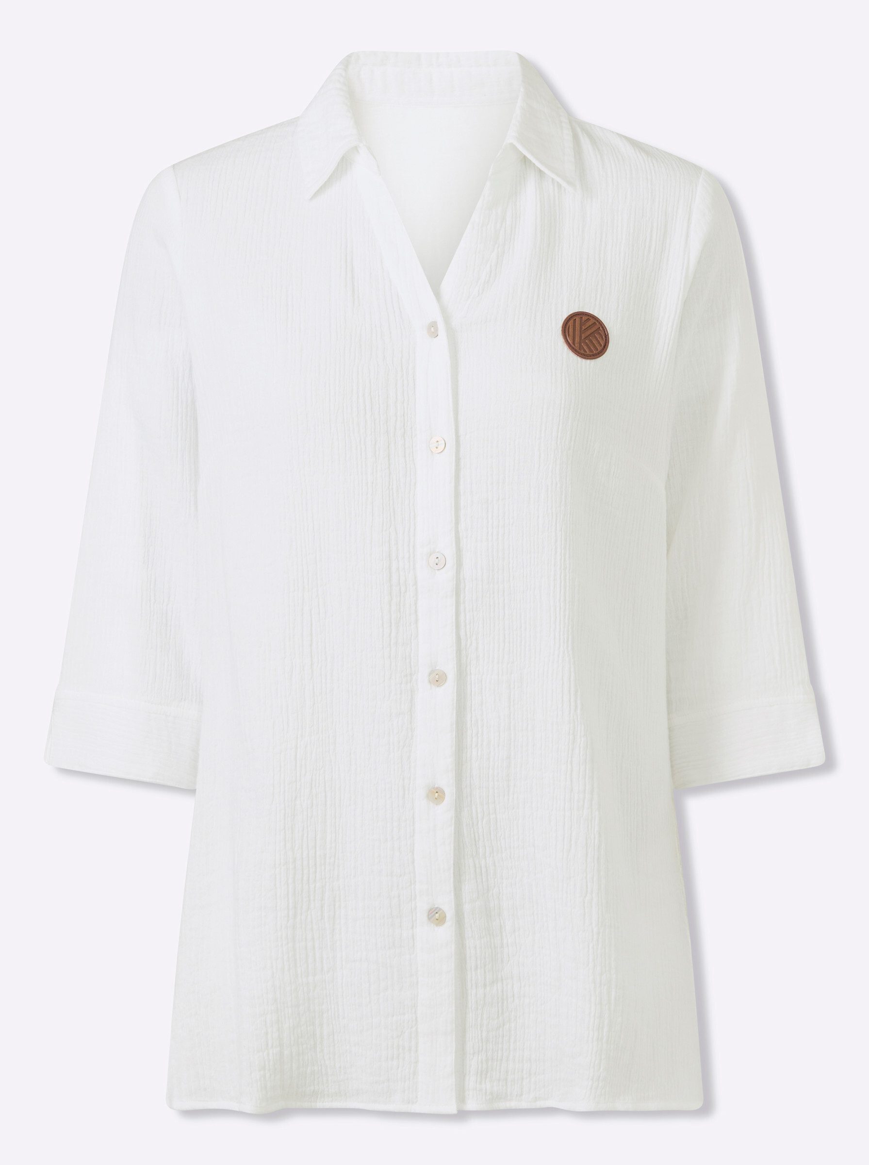Klassische Bluse Longbluse 3/4-Arm