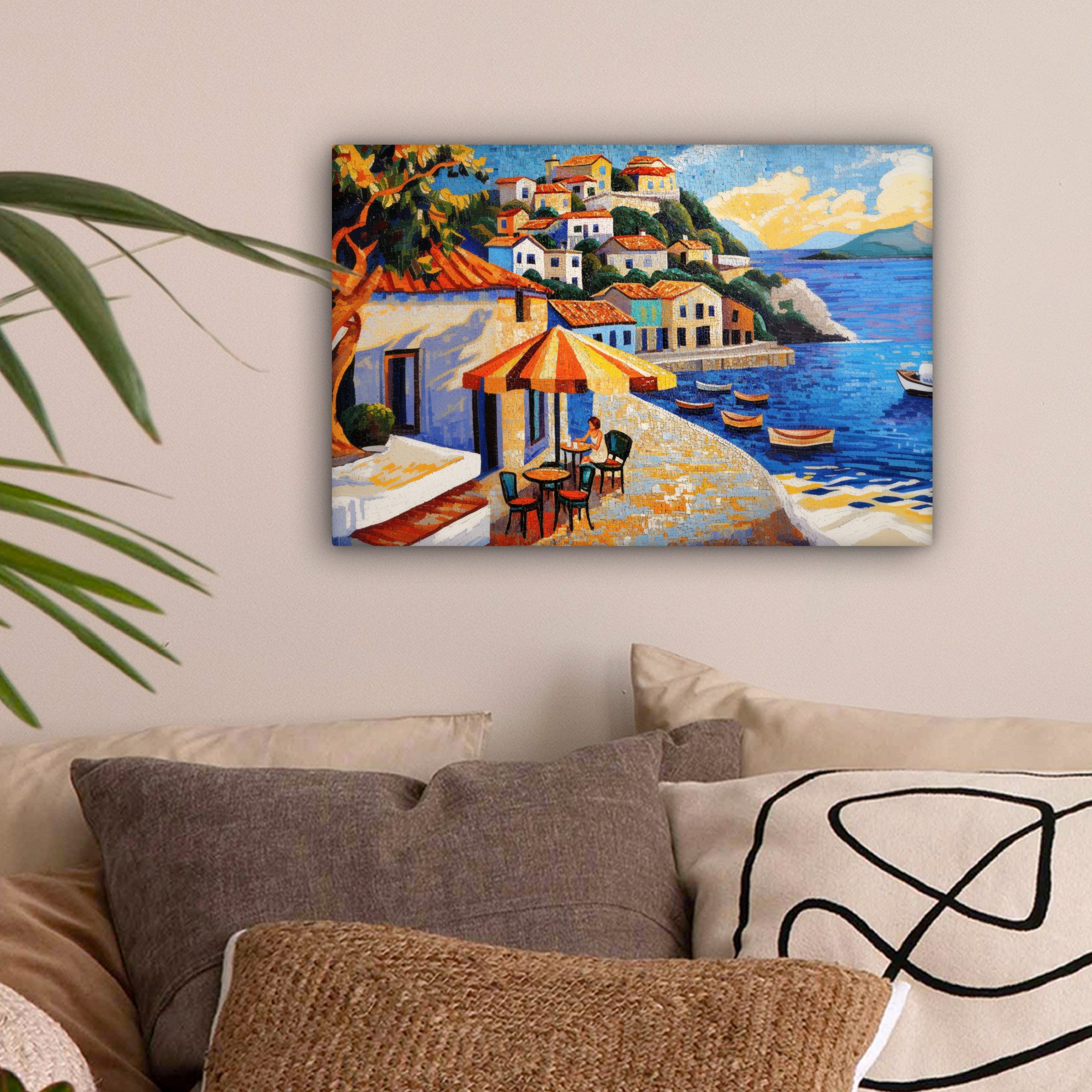 OneMillionCanvasses® Leinwandbild Küstendorf - Ferienhäuser - günstig online kaufen