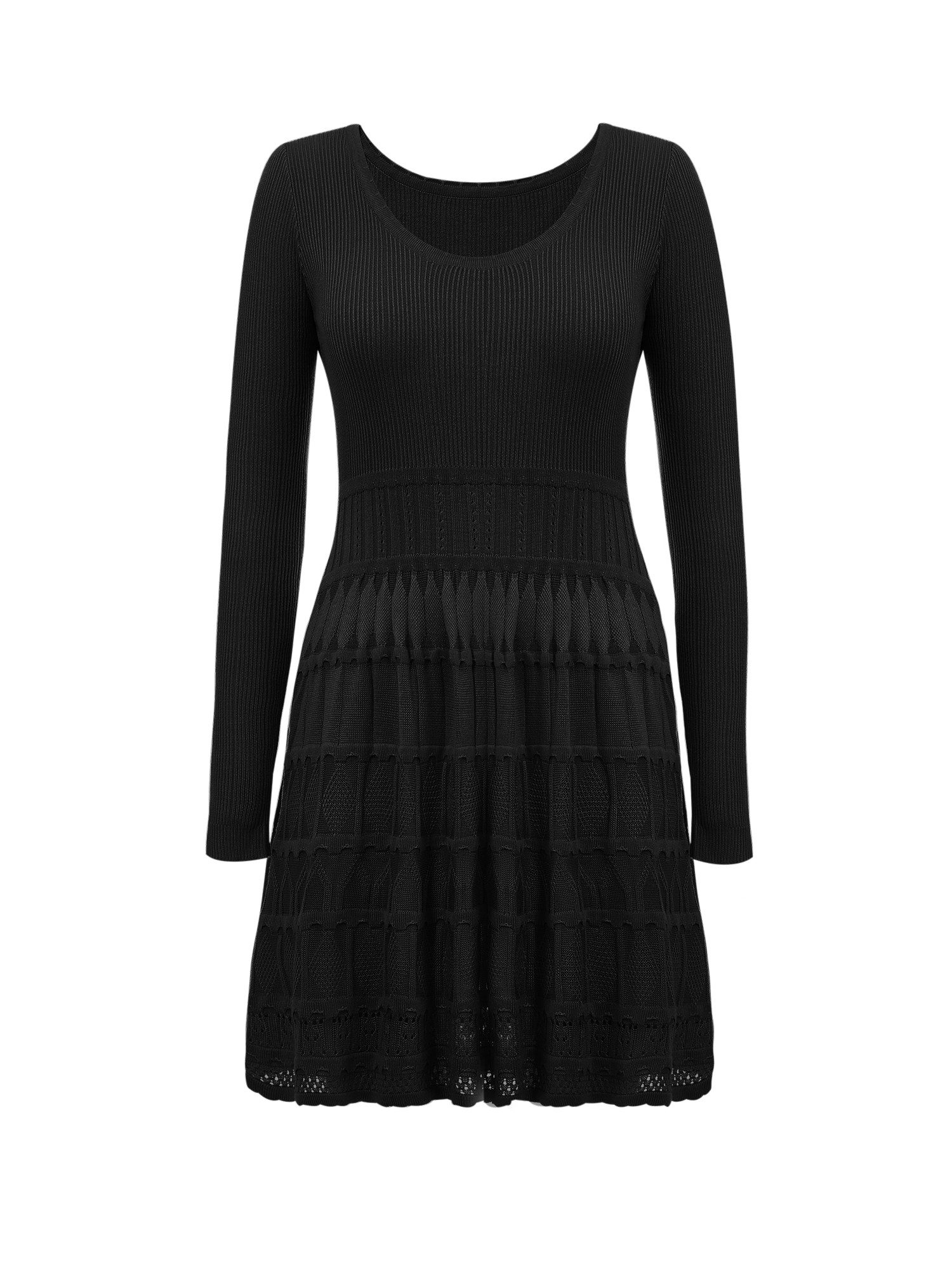 Imily Bela Strickkleid Damen Kurzes A-Linien-Kleid mit Rundhalsausschnitt (Packung, 1-tlg., 1per-Pack) casual – Bild 5 von 5