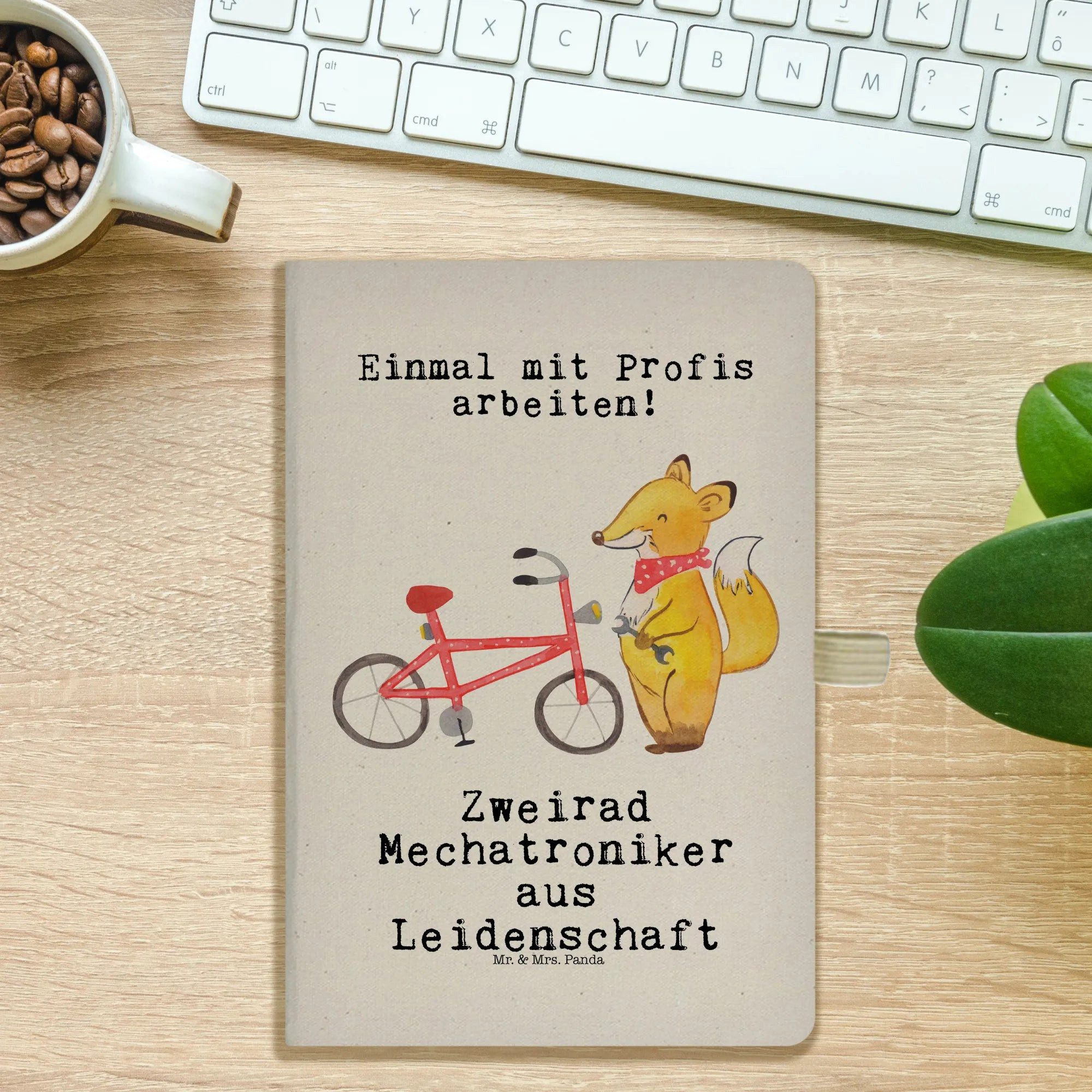 Thumbnail - Mr. & Mrs. Panda Notizbuch Zweirad Mechatroniker Leidenschaft - Transparent - Geschenk, A5 Notiz Mr. & Mrs. Panda, Inspi...