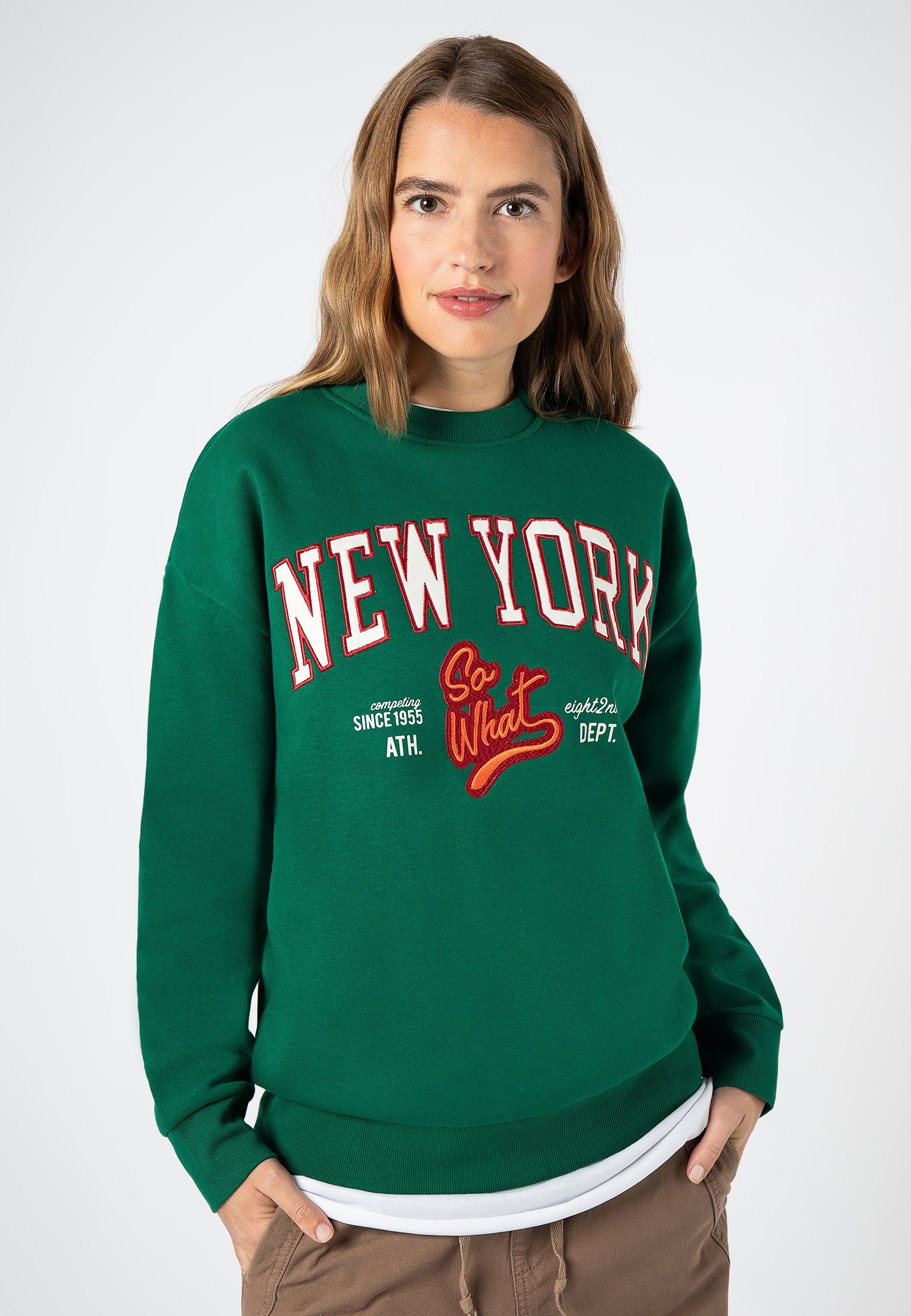 green Sweatshirt Sweatshirt Eight2Nine College Style