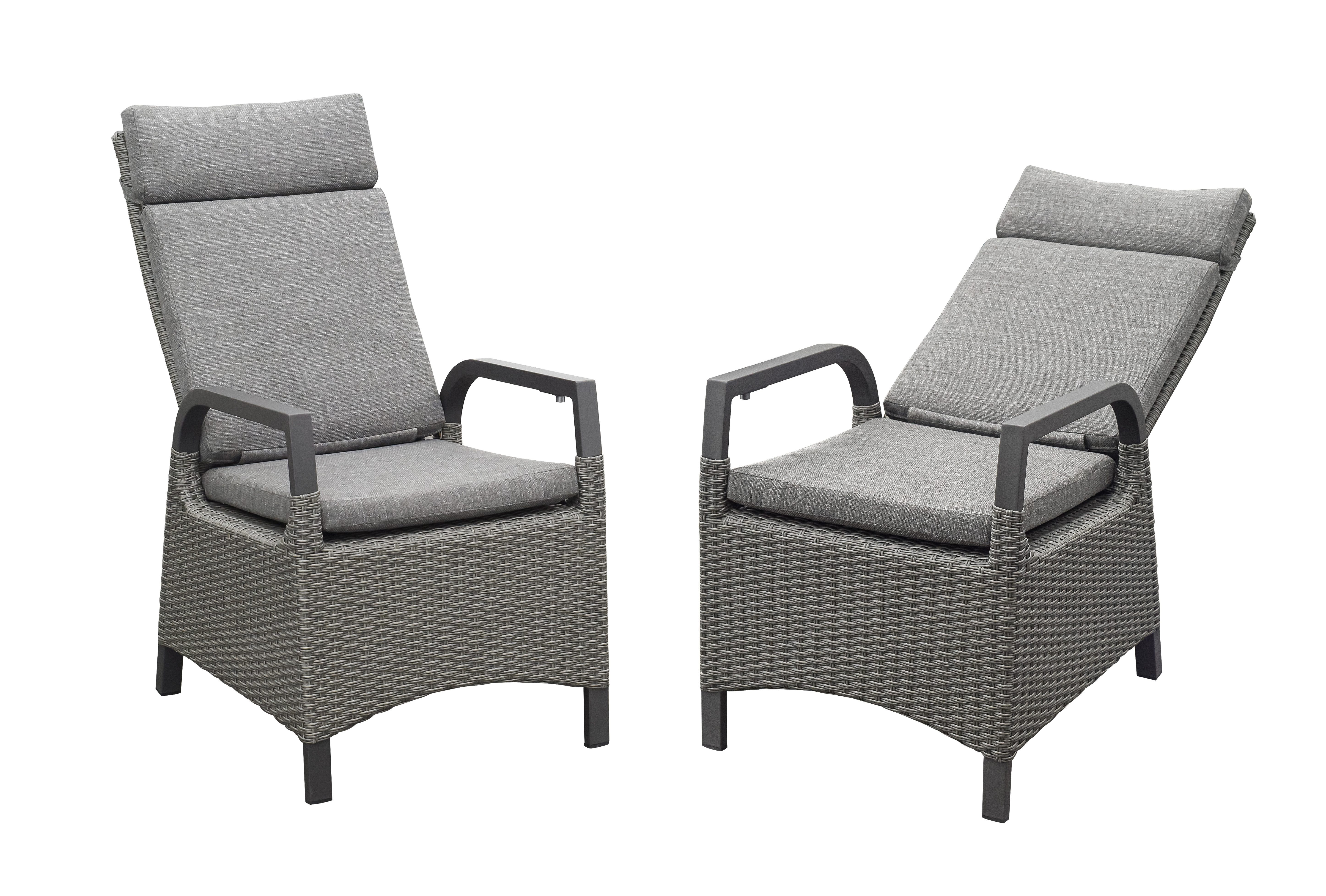bellavista - Home&Garden® Gartenstuhl Gartensessel Dallas 2er Set Aluminium Hochlehner verstellbar (Set, 2 St), Aluminium, verstellbar, wetterfest, Garten, Terrasse, Balkon & Outdoor