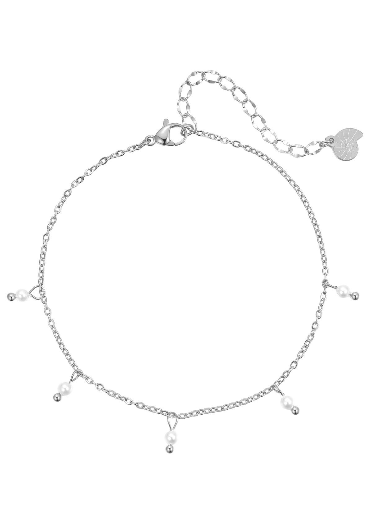 Fußkette mit Anhänger Fünf Perlen