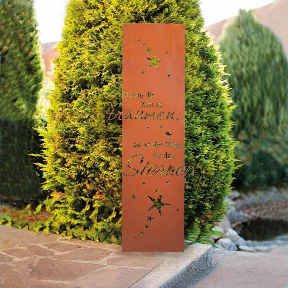 Schild zum Hängen Welcome Edelrost Gartendeko Gartenschild Metallschild 