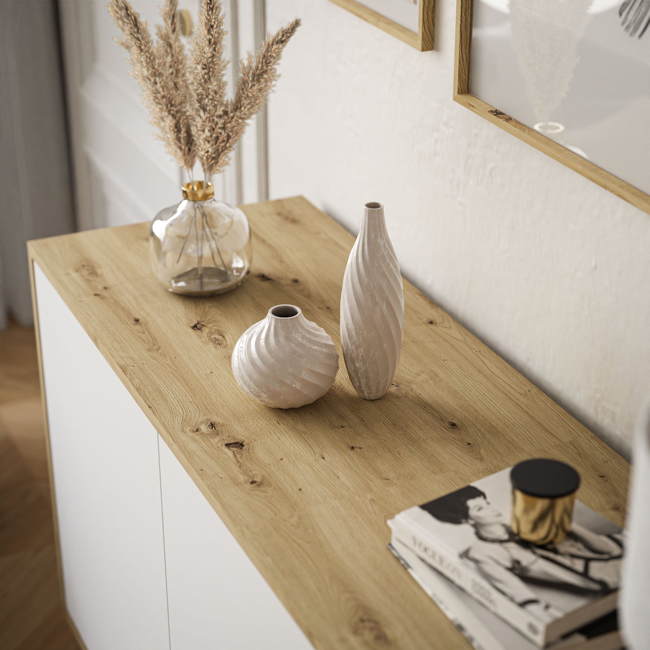 yourhouse24 Kommode Sanayi Hängende Sideboard Push-Open 154 cm