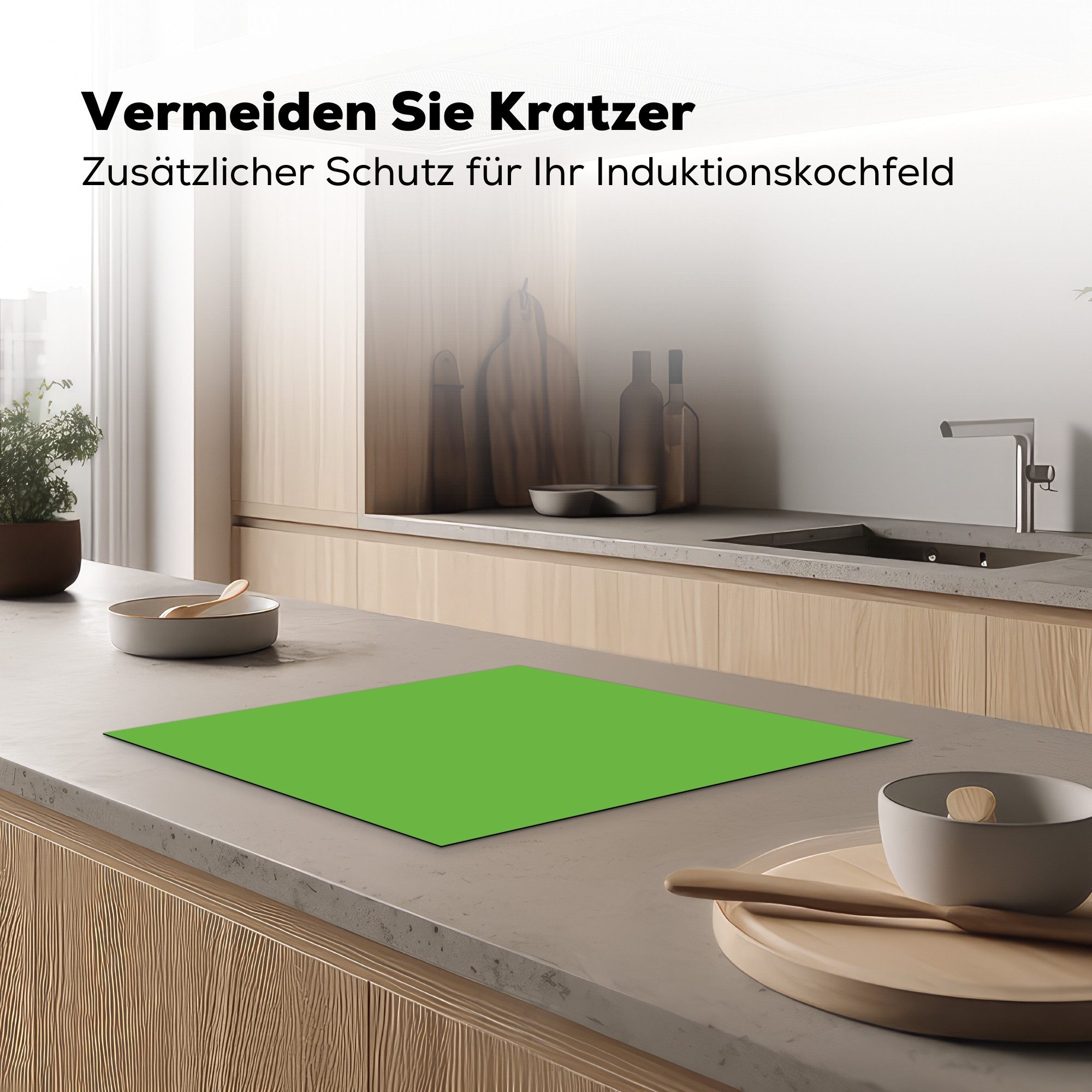 MuchoWow Herd-Abdeckplatte Grün - Farben - Natur, Vinyl, (1 tlg), Abdeckplatte für Ceranfeld, Herd Inductionsmatte, 57.6x51.6 cm