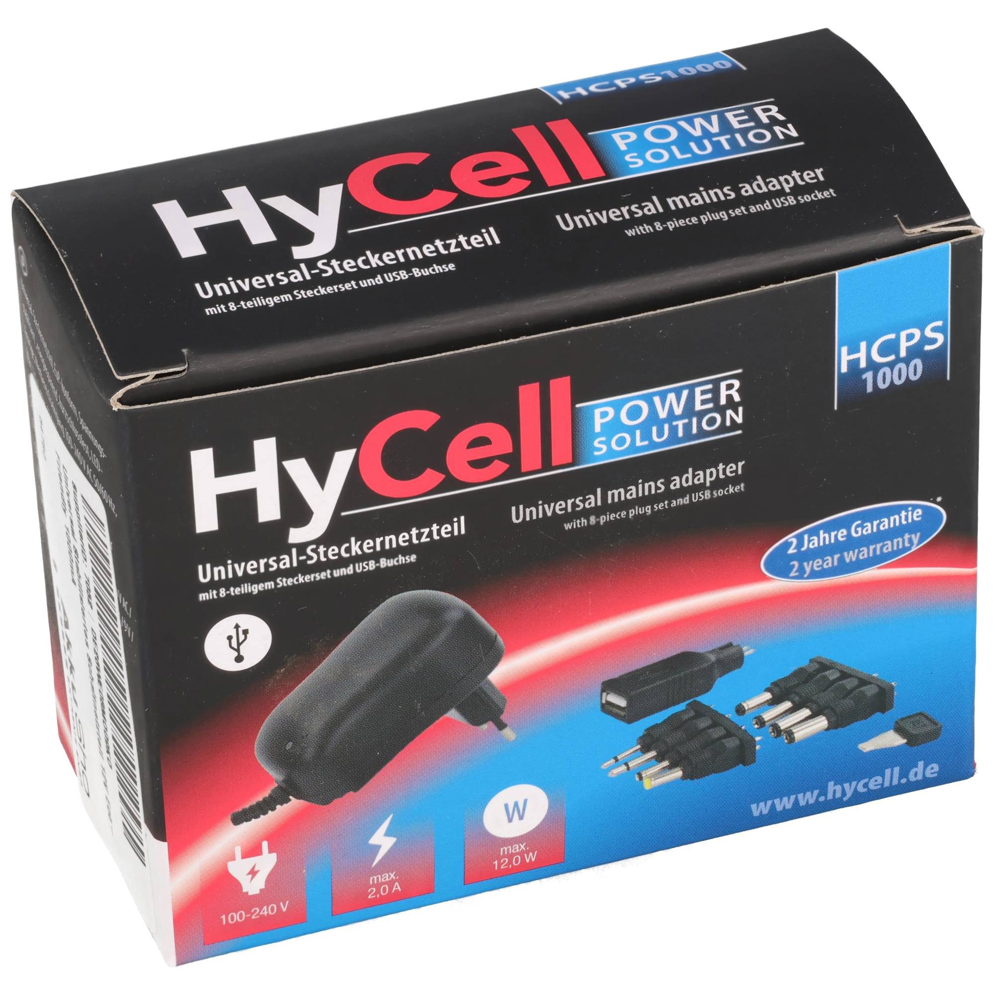 AccuCell AccuCell Weitbereichs-Netzadapter 12 Volt, 100-240 Volt 800-1000mA Akku-Ladestation