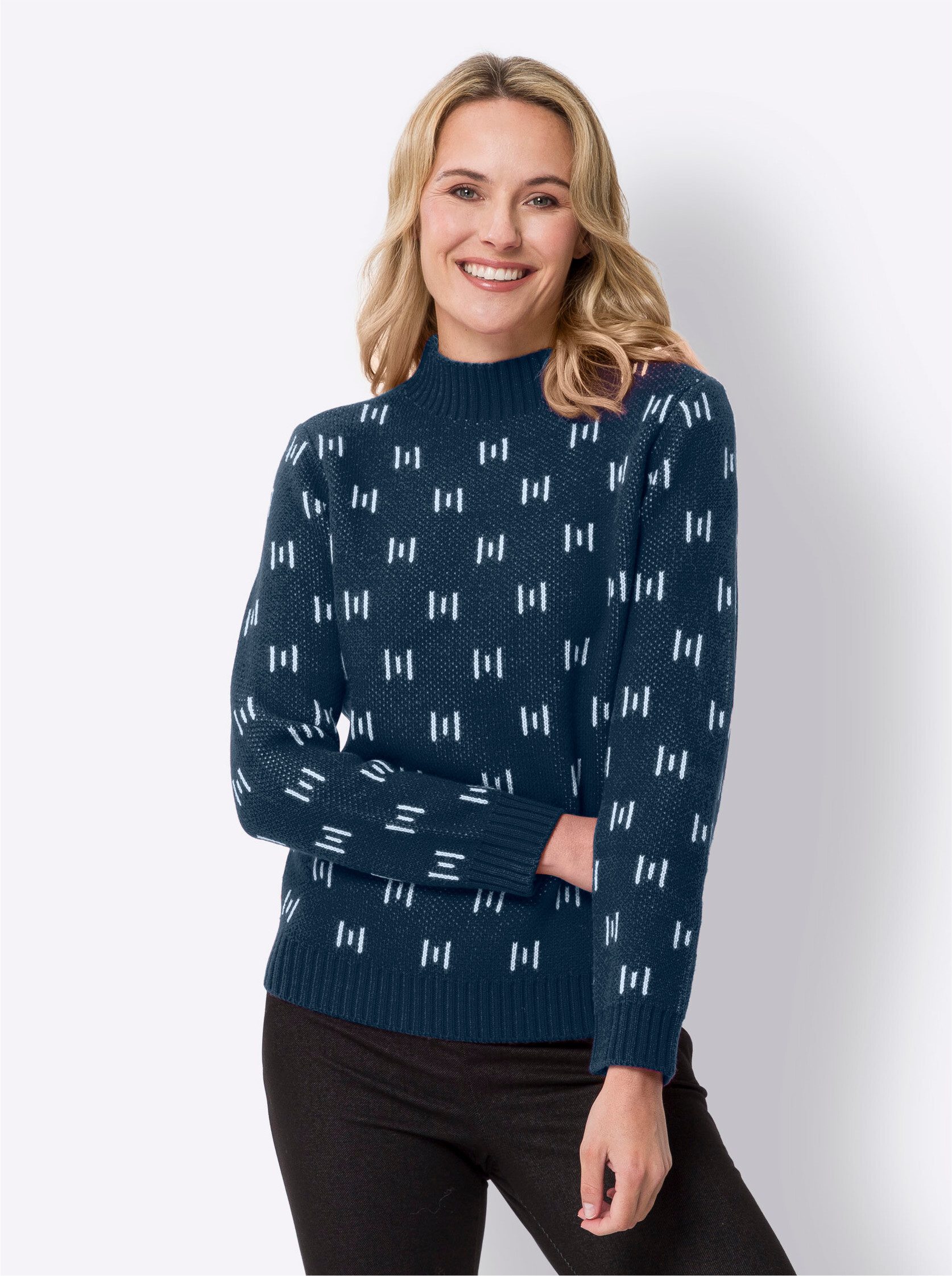 Sieh an! Strickpullover Stehkragenpullover . günstig online kaufen