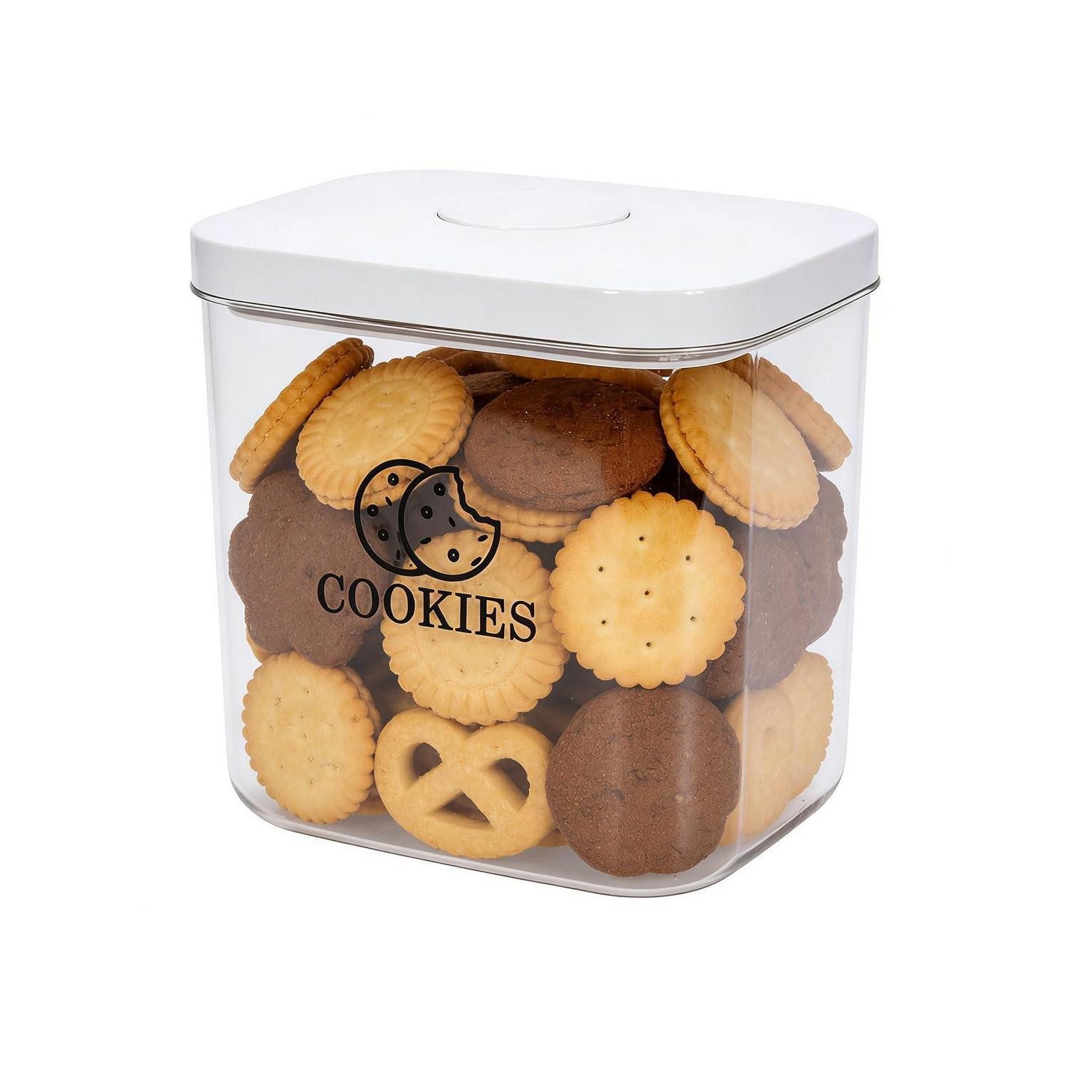 LuxusKollektion Keksdose Keksdose Druckknopfdeckel PET transparent 3L, Kunststoff