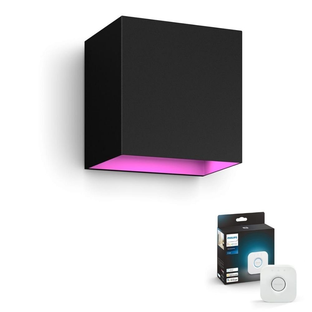 Kunstbaum Bluetooth Wandleuchte White & Color Ambiance Resonate in Schwarz  8W, Philips Hue, Höhe 12 cm, Smart Bundles