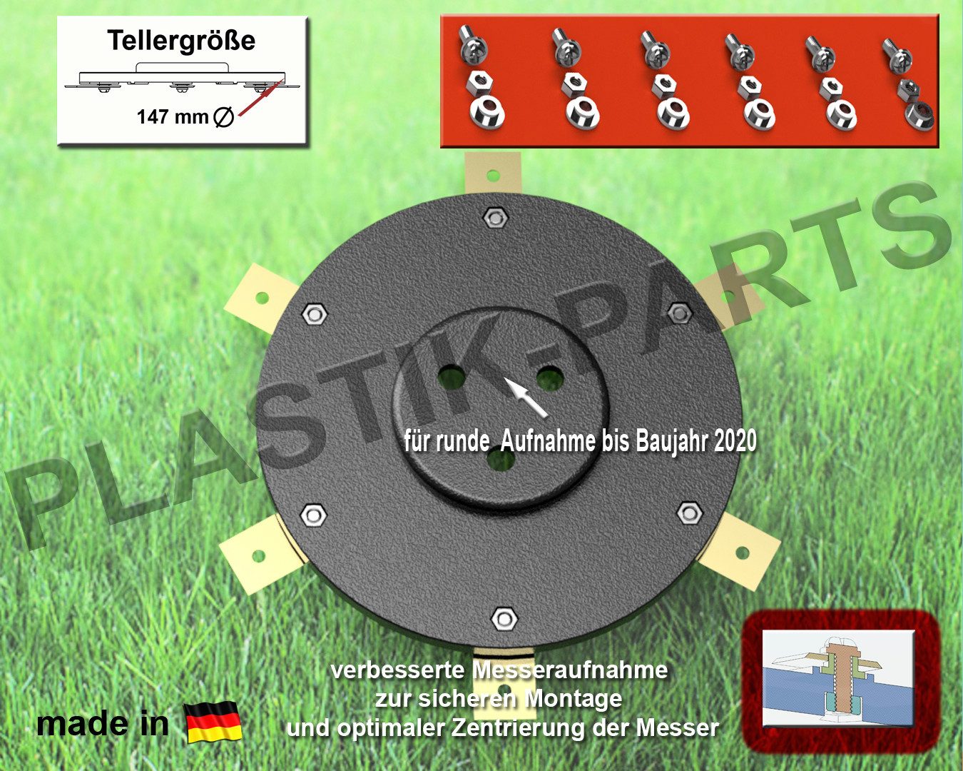 Plastik Parts Mährobotermesser Messerscheibe 6 Klingen Messerteller WORX Landroid S M S500 M800 M1000