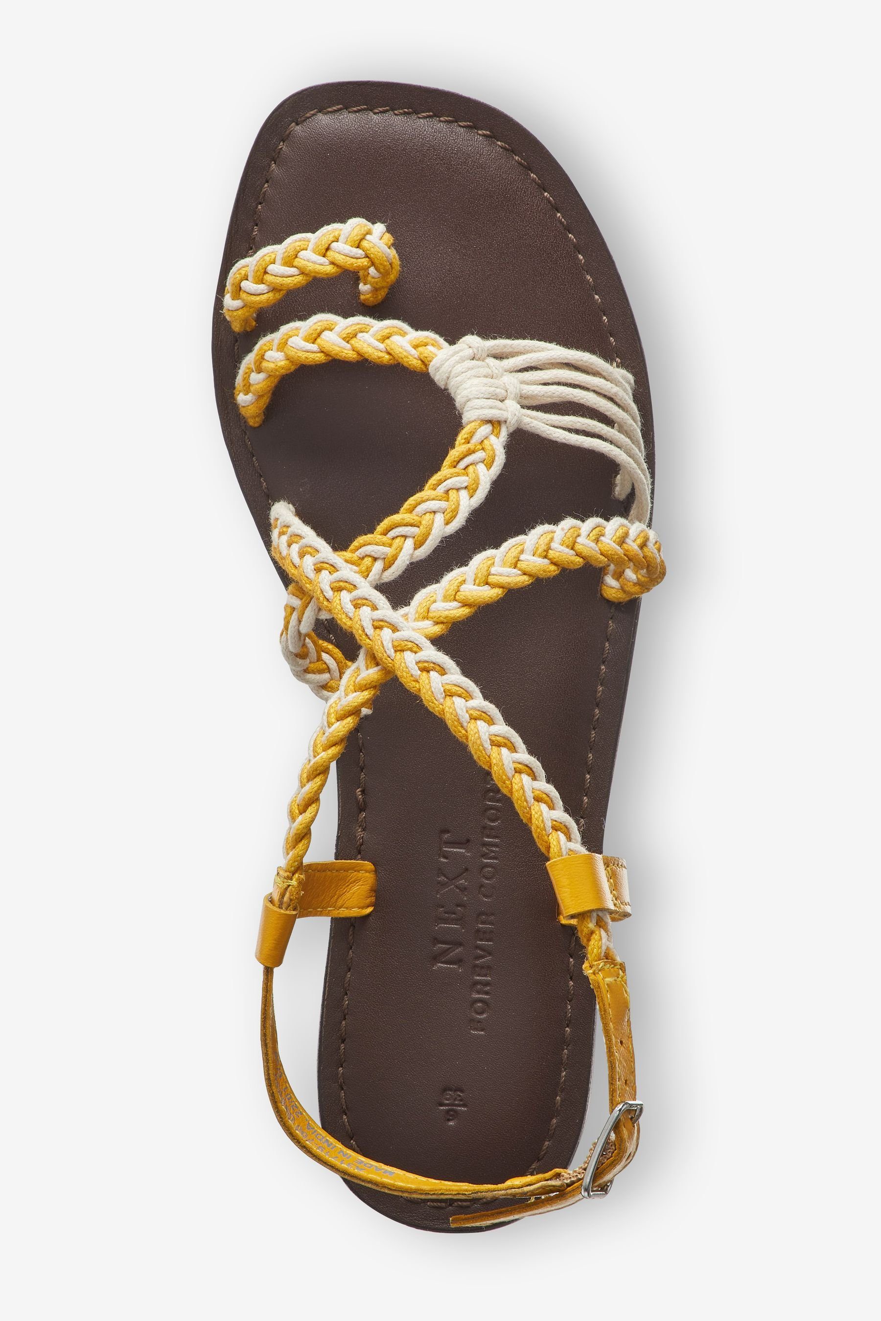 Next Forever Comfort Sandalen mit Ochre (1-tlg) Design Sandale geflochtenem Yellow
