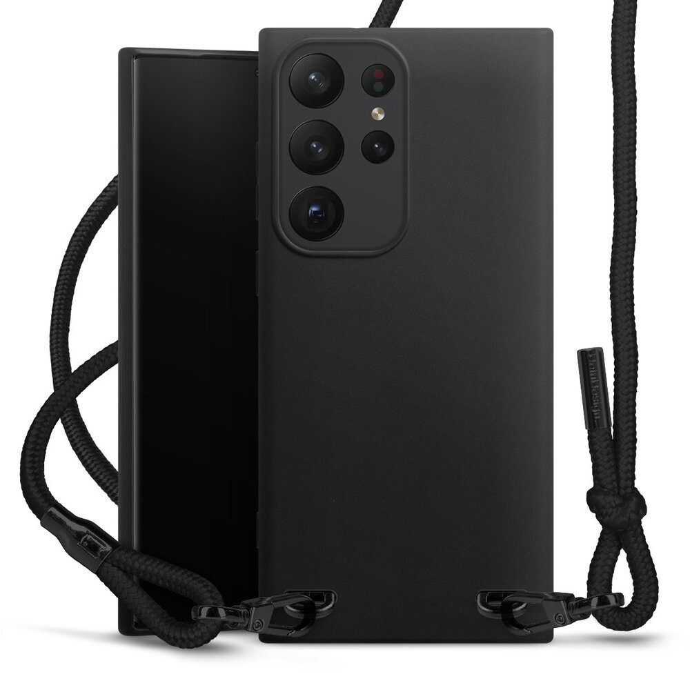 DeinDesign Handyhülle Kein Design transparent Blank, Samsung Galaxy S23 Ultra Premium Handykette Hülle mit Band