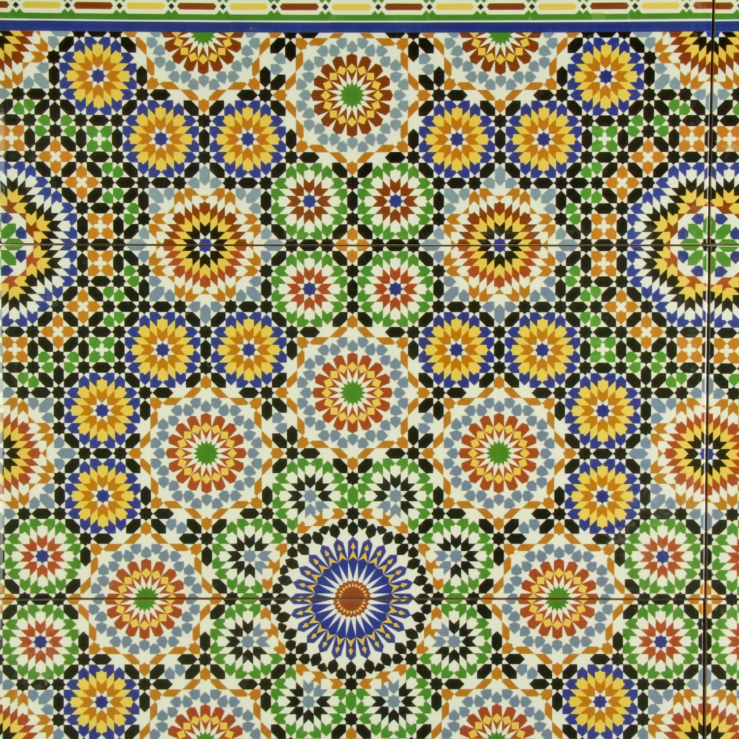 Casa Moro Wandfliese Orientalische Fliese Temara 50x25 cm 1qm Wandfliesen  bunt, marokkanische Fliesen für Küche Bad Fliesenspiegel, mit Mosaik Endlos  Muster