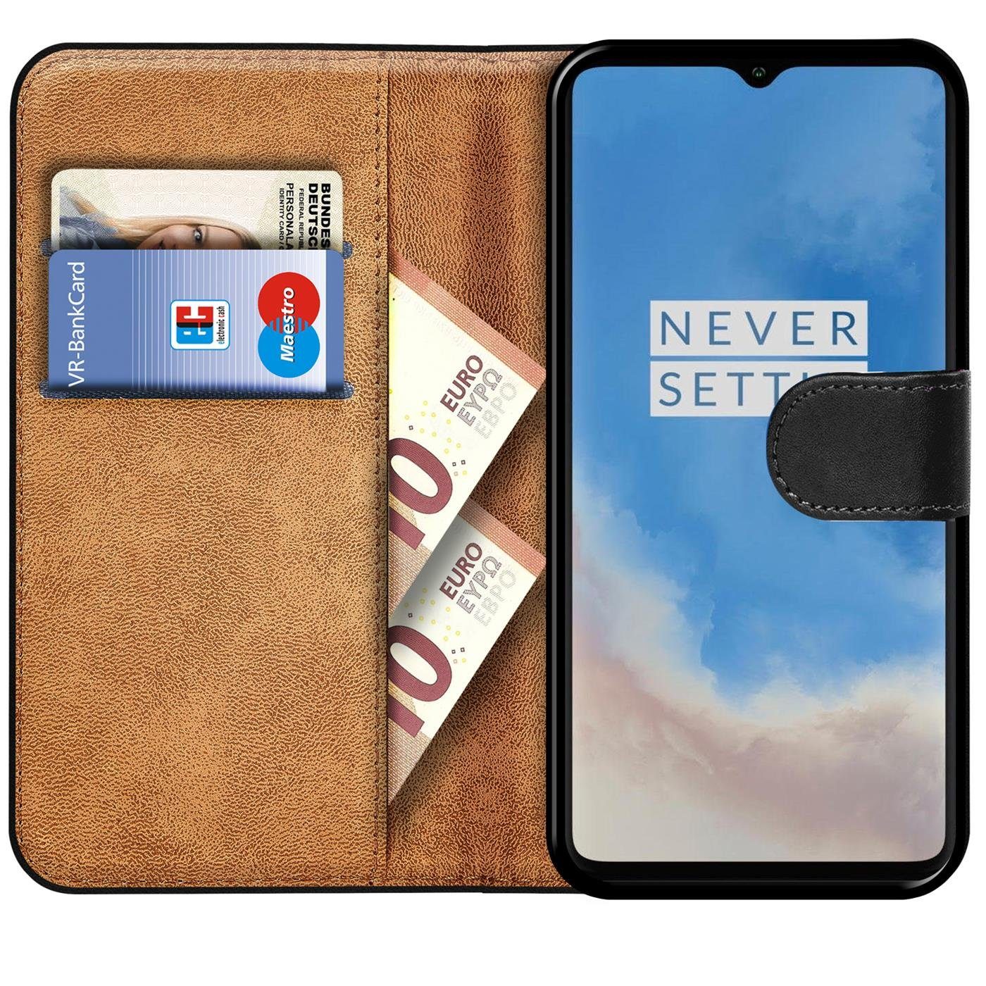 CoolGadget Handyhülle Wallet Klapp Tasche Book Case für OnePlus 7T 6,55 Zoll, Hülle Klapphülle Flip Cover Etui Schutzhülle