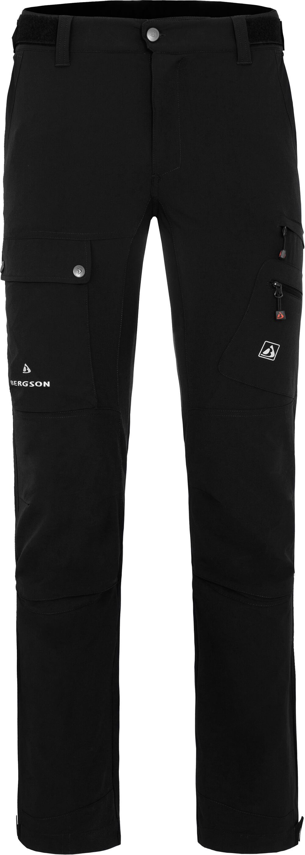 Bergson Outdoorhose BOGONG Herren Wanderhose, vielseitig, viele Taschen, Normalgrößen, schwarz