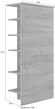 PELIPAL Midischrank »Quickset« Breite 50 cm, Höhe 123 cm, Glaseinlegeböden, seitliches Regal