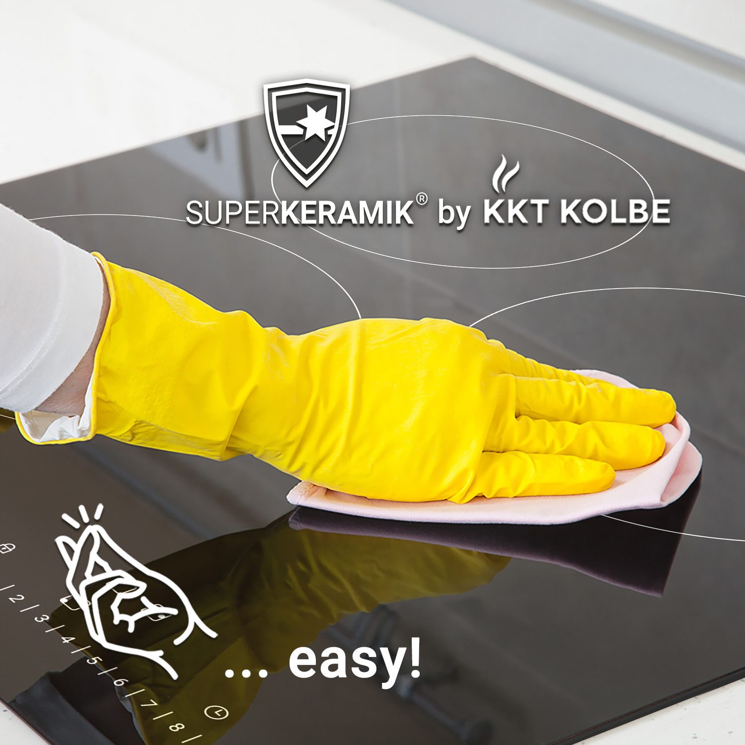 KKT KOLBE Elektro-Kochfeld KF4500RL, 45cm Herdplatte Kochmulde Kochplatte Glaskeramik 3 Zonen Autark