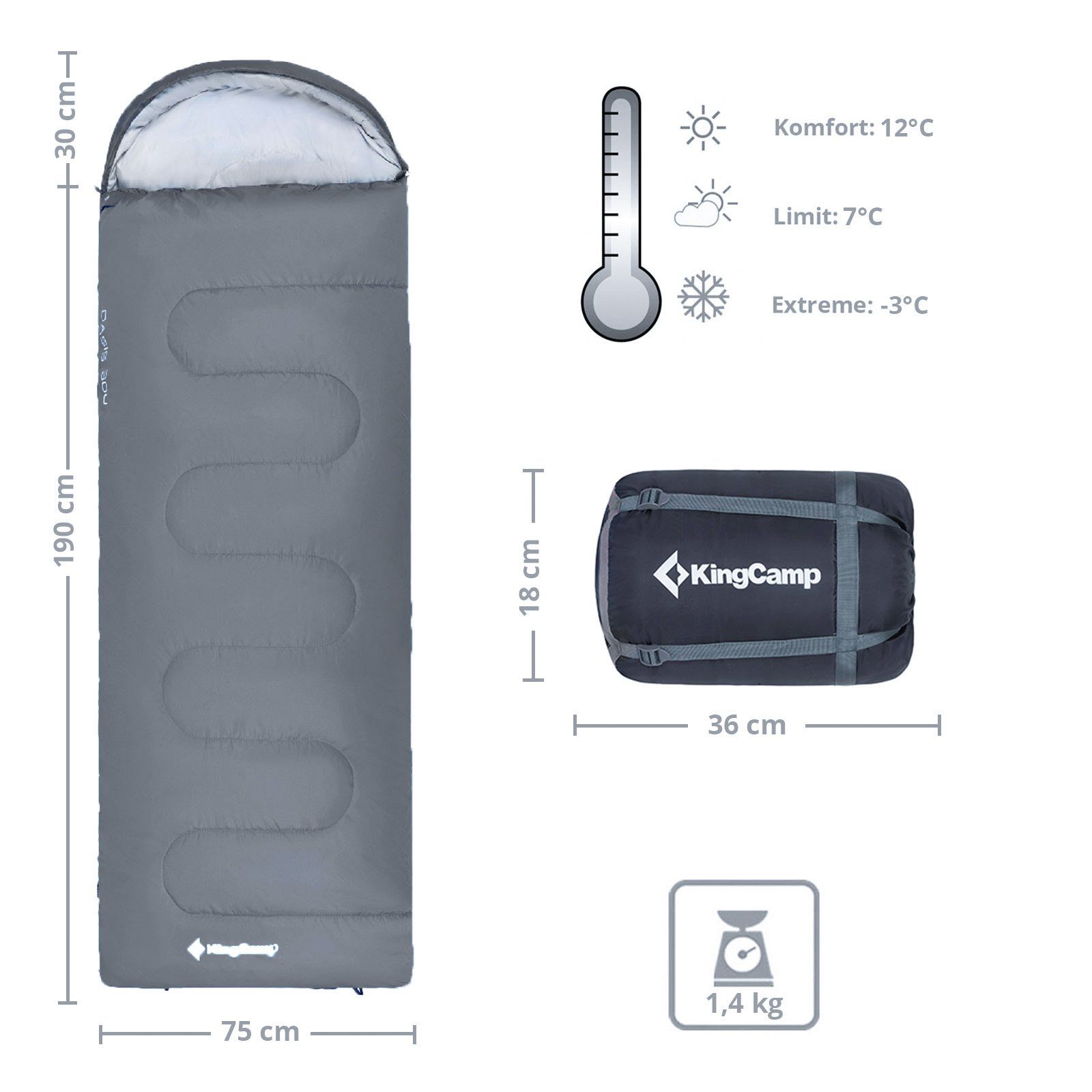 KingCamp Deckenschlafsack Decken Schlafsack Oasis 250 günstig online kaufen