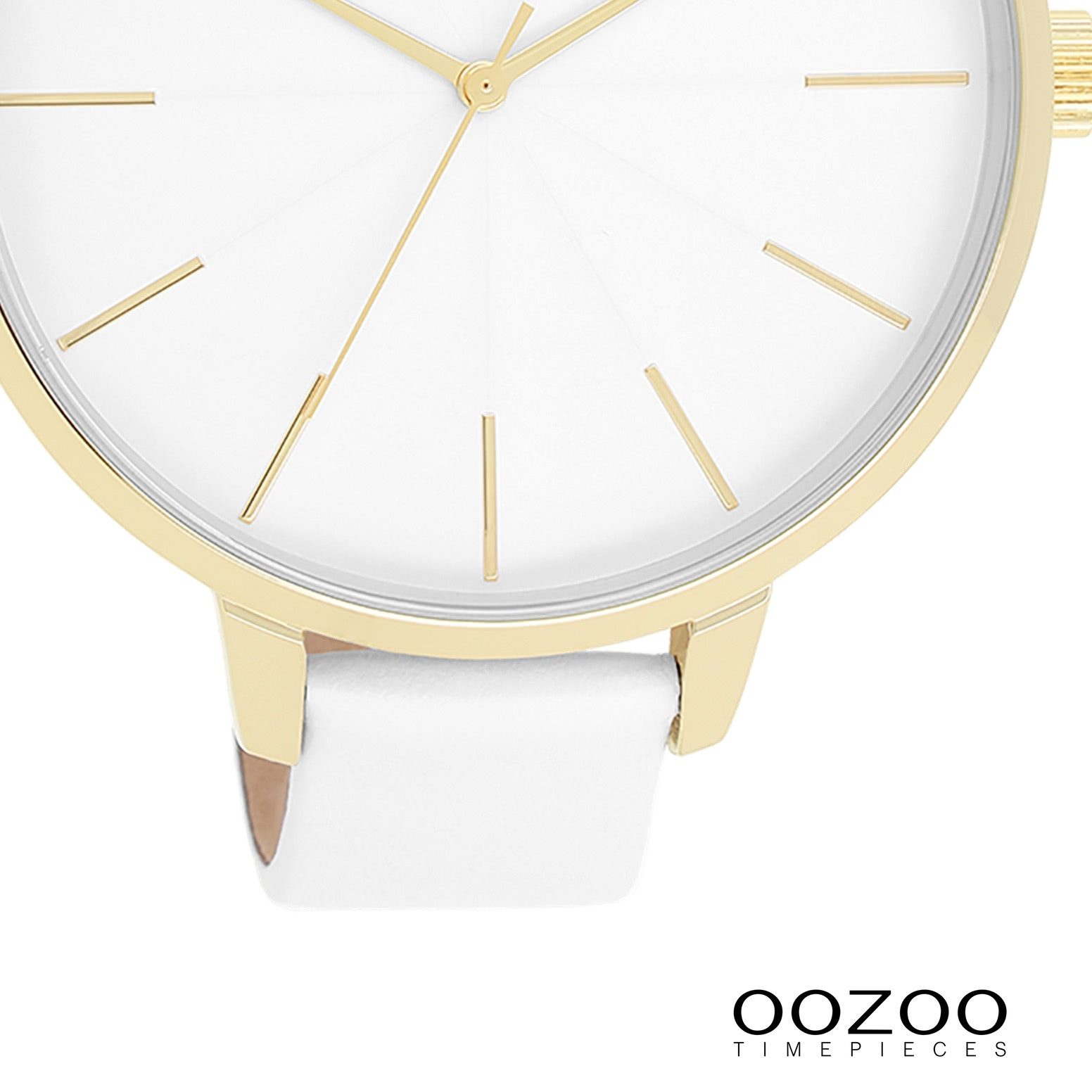 OOZOO Quarzuhr Oozoo Damen Armbanduhr Timepieces Analog, (Analoguhr), Damenuhr rund, extra groß (ca. 48mm) Lederarmband, Fashion-Style