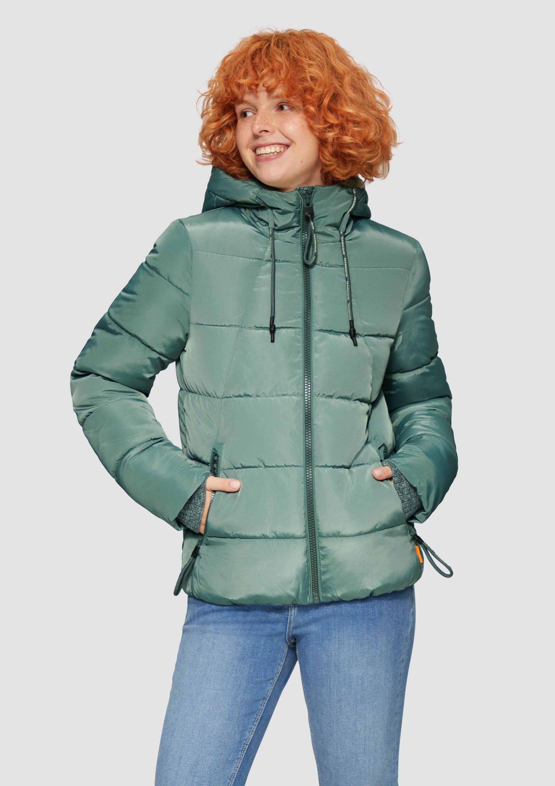 QS Winterjacke Outdoor-Jacke Wattierte Steppjacke mit Kapuze günstig online kaufen