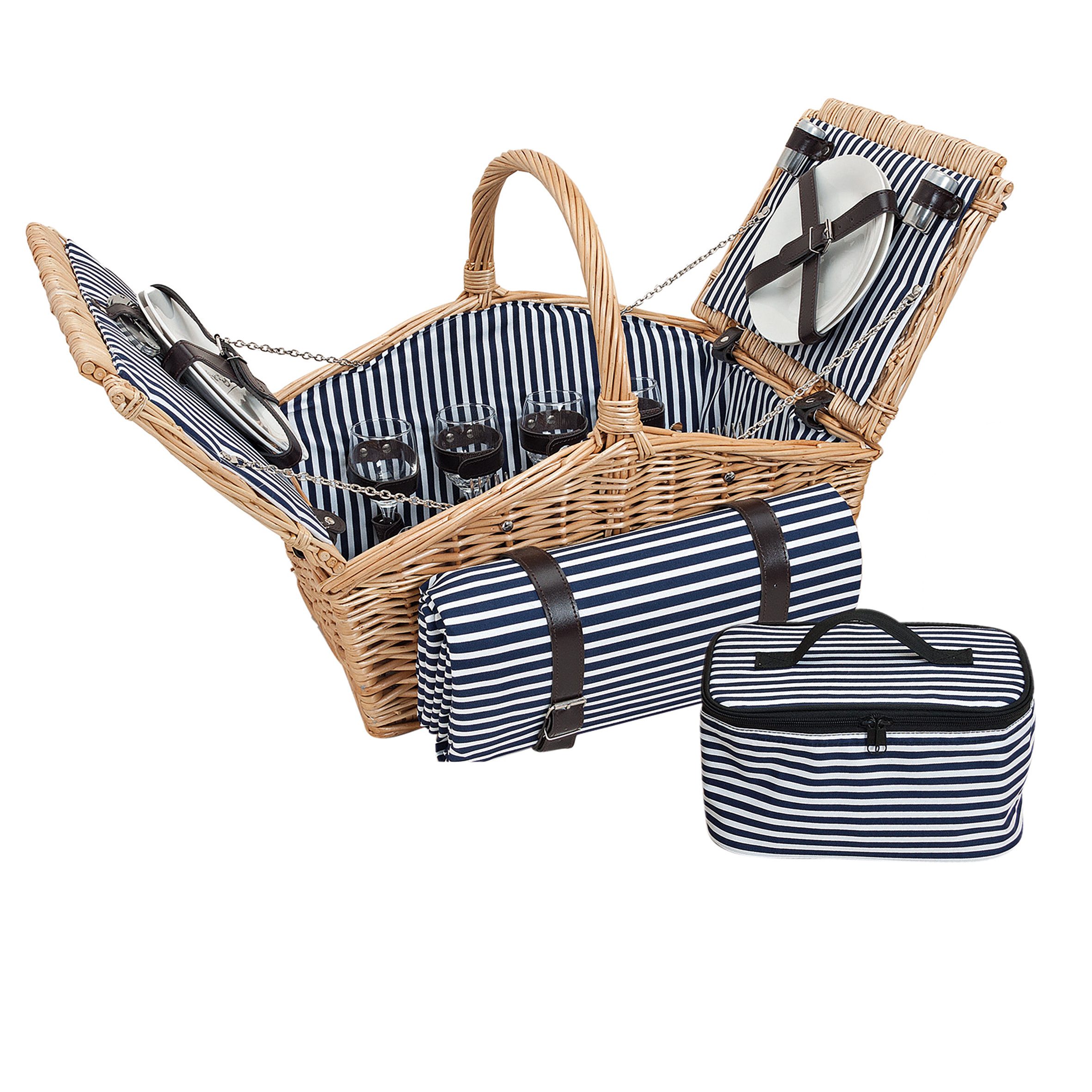 Picknickkorb Woma Picknickkorb 21 tlg. mit Geschirr - 46 x 32 cm