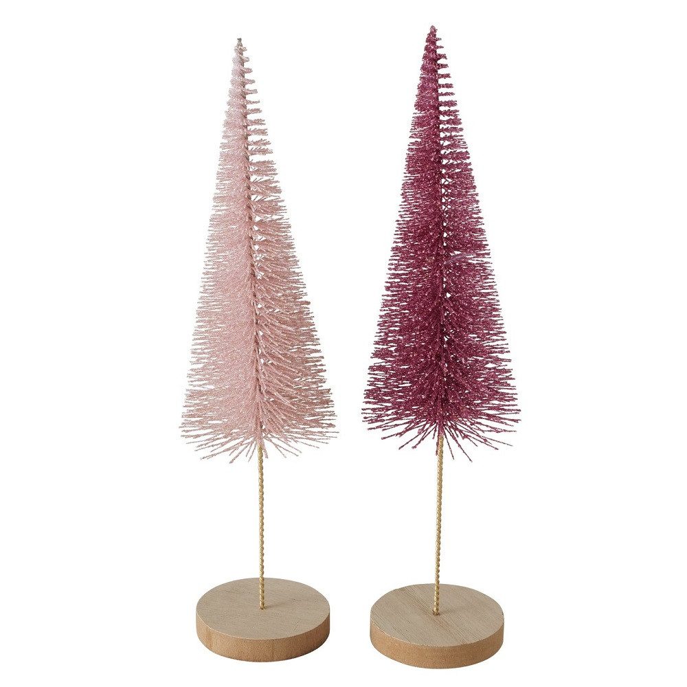 BOLTZE GRUPPE GmbH Dekobaum Dekoaufsteller Tarvo Weihnachtsbaum H 30 cm rosa Kunststoff 2er Set