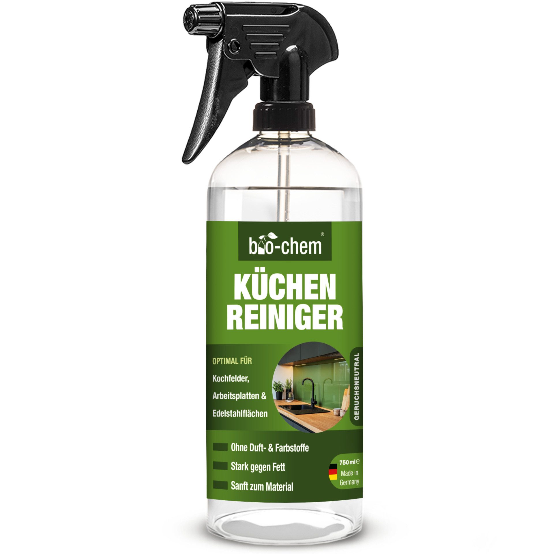 bio-chem bio-chem Küchenreiniger 750ml – Fettlöser für Ceran & Edelstahl Küchenreiniger
