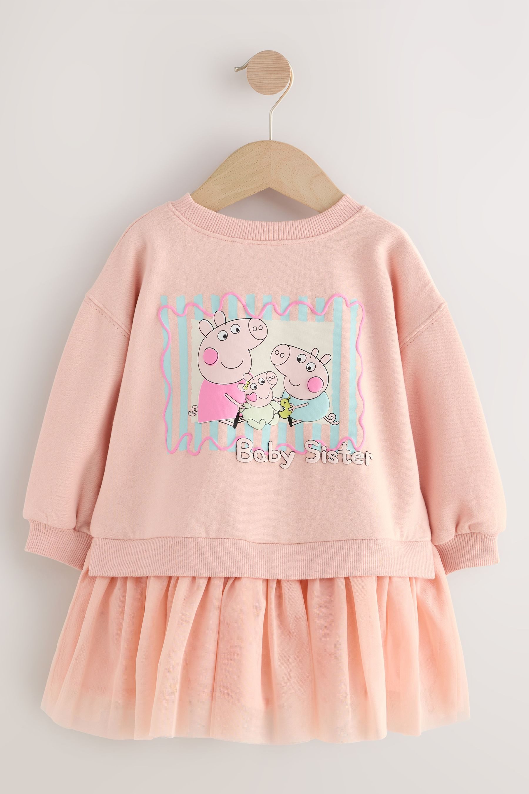 Next Tüllkleid Sweatkleid mit Mesh, Peppa günstig online kaufen