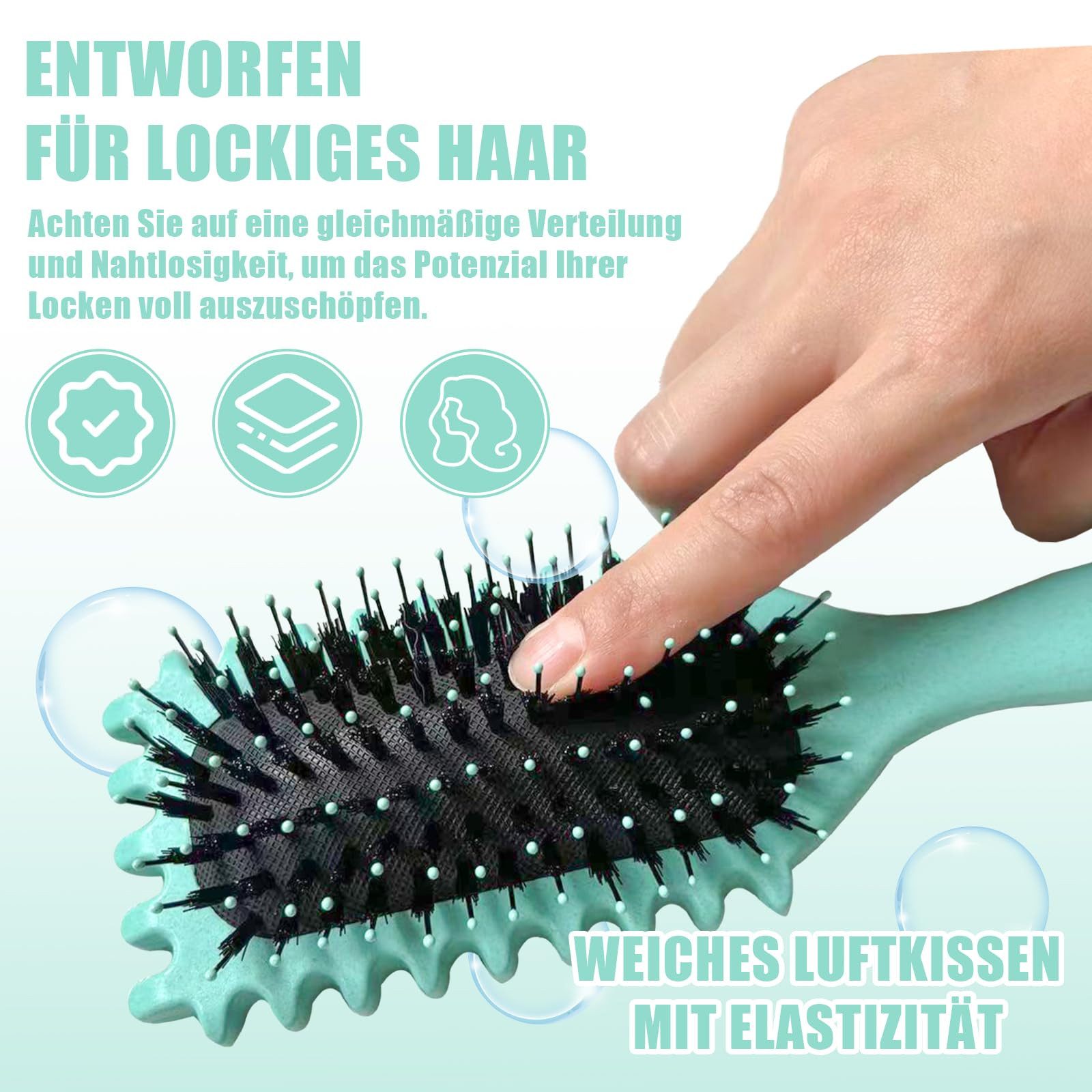 ibettertec Haarbürsten-Set Curl Hair Brush, Lockenbürste,Curl Define Styling Brush, Curl Define Stylingbürste,Wildschweinborsten Haarbürste,Haarbürste zum Entwirren für Frauen