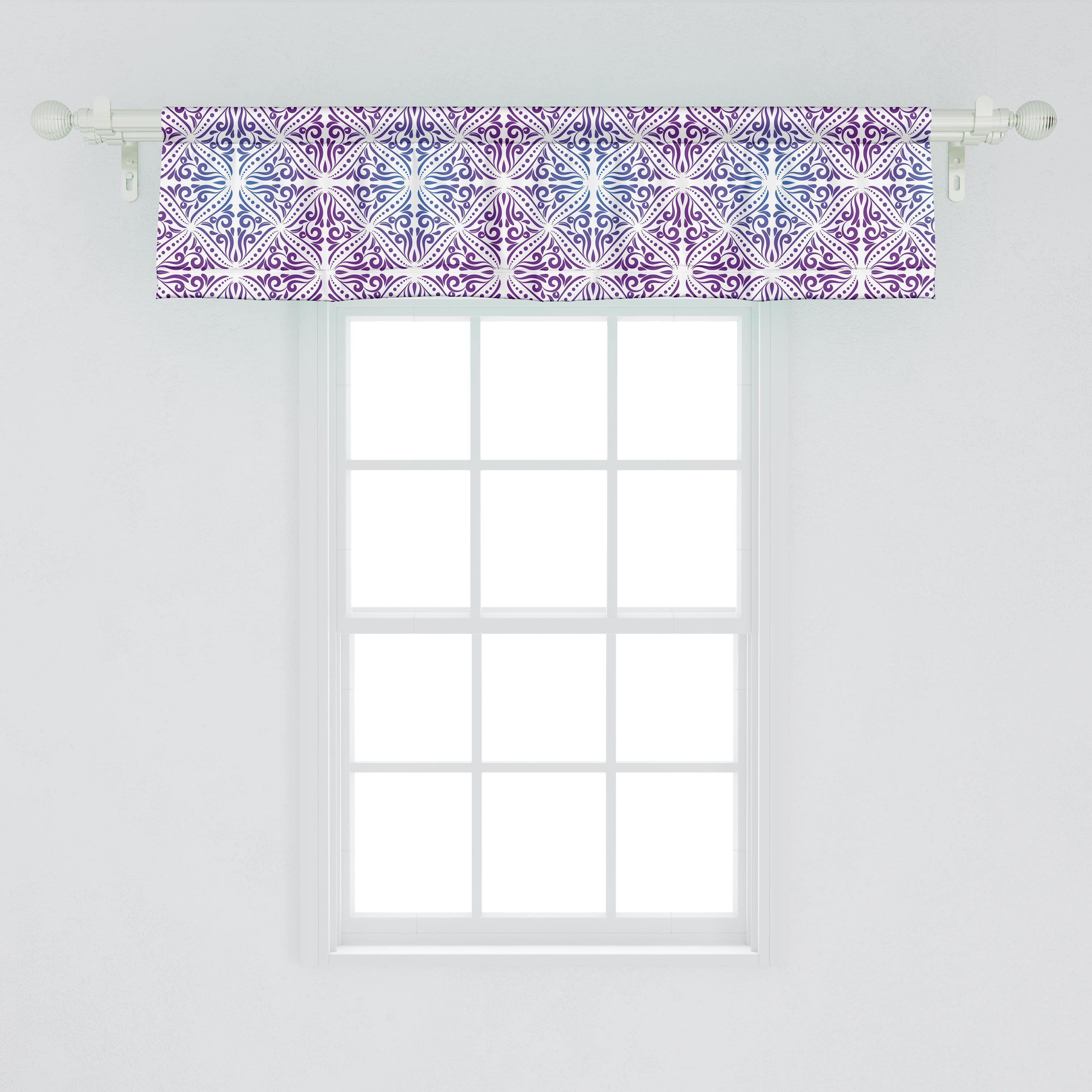 Floral Aufwändige Stangentasche, mit Vorhang Küche Abakuhaus, Flourishes Microfaser, Jahrgang Volant für Dekor Schlafzimmer Scheibengardine