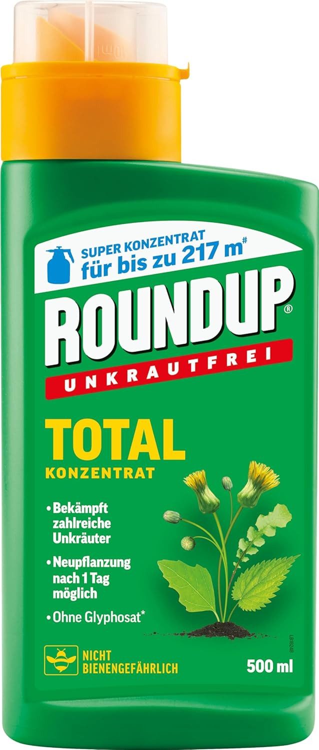 Substral Unkrautbekämpfungsmittel Roundup Total Konzentrat 500 ml Unkrautvernichter + 5 L Drucksprüher