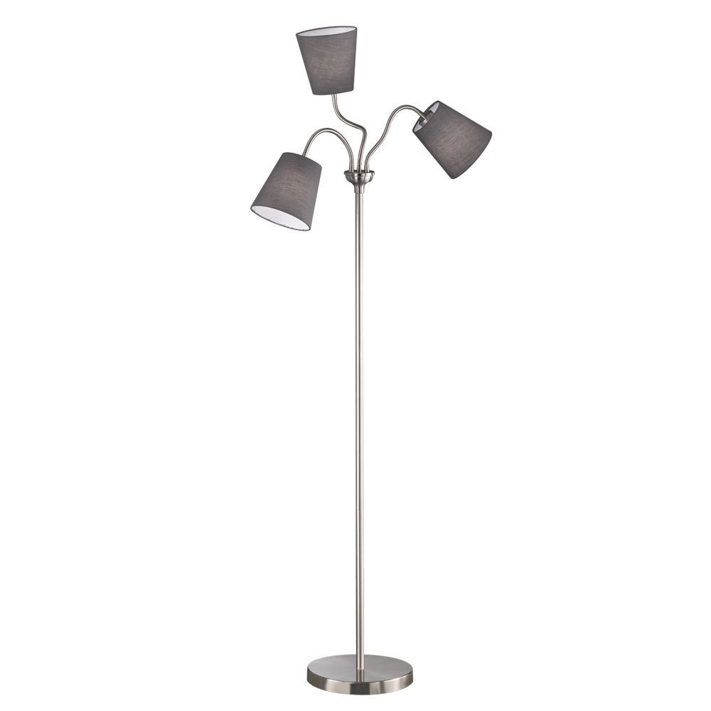 LED Textil Design Lampe Stand Leuchtmittel Warmweiß, Steh Leuchte grau inklusive, Stehlampe, etc-shop Strahler