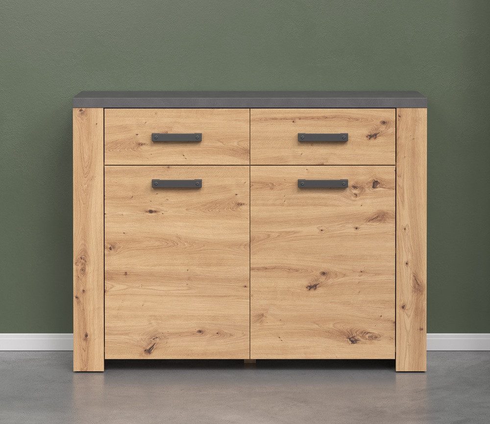 trendteam Sideboard Kommode Follow, Artisan Eiche / Matera grau