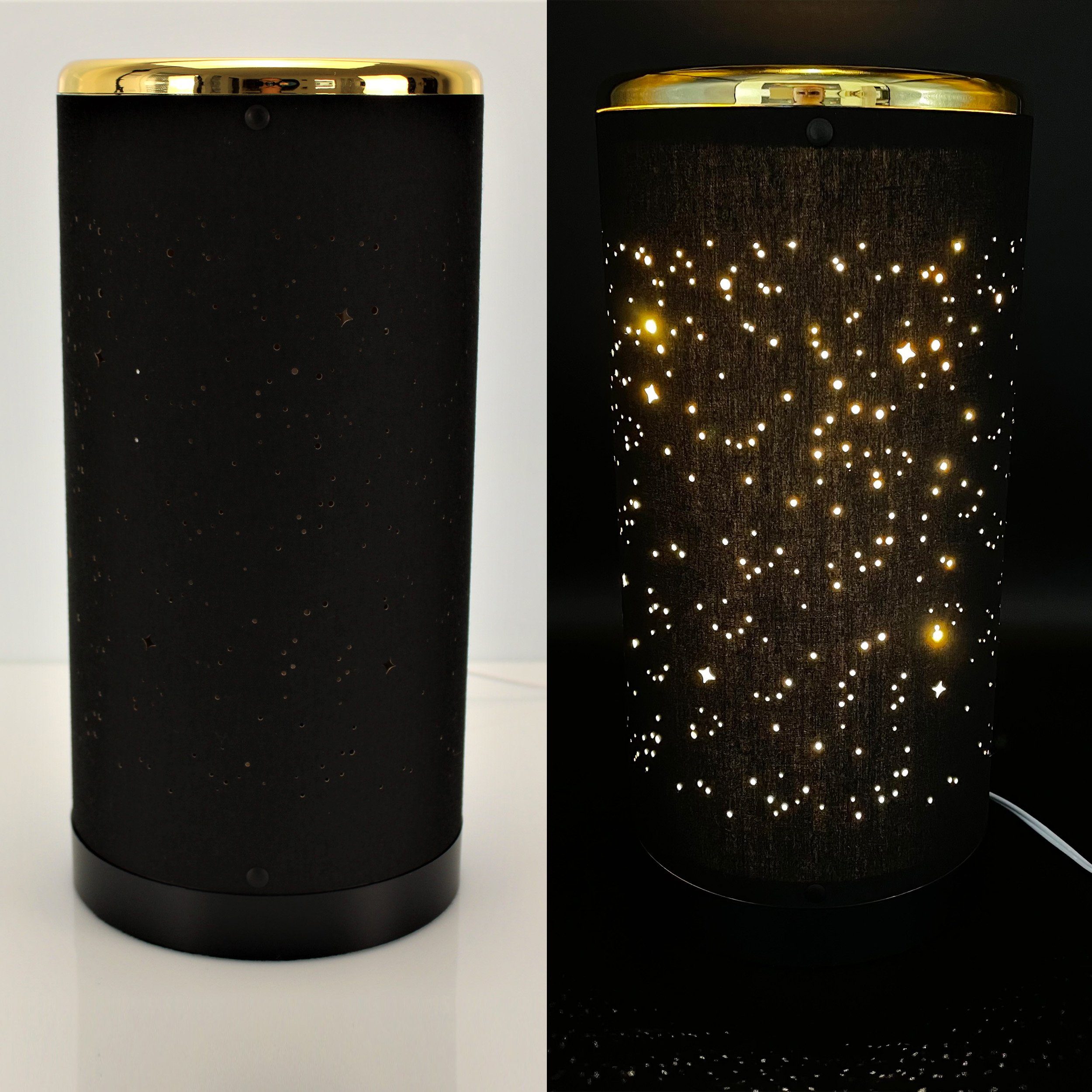 LED Tischleuchte mit Sternen und 30 LED´s in SCHWARZ Stimmungslicht Stehleuchte