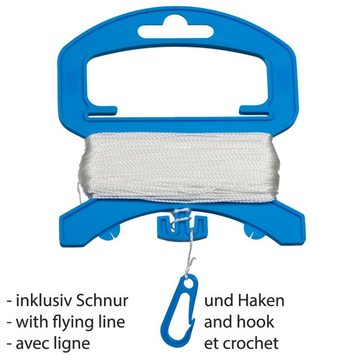 CiM Flug-Drache Happy Eddy BLUE, 65x72cm mit drei Streifenschwänzen inkl. Drachenschnur