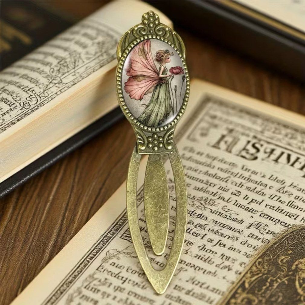 Dark-Desires Lesezeichen Vintage Lesezeichen Elfen-Fee Antik-Bronzefarben 8 cm