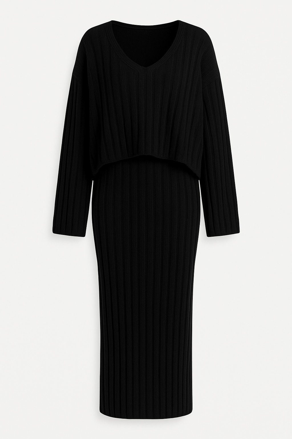 Mississhop Strickkleid Strickkleid Strickanzug Rock Pullover Damen M.3079 günstig online kaufen