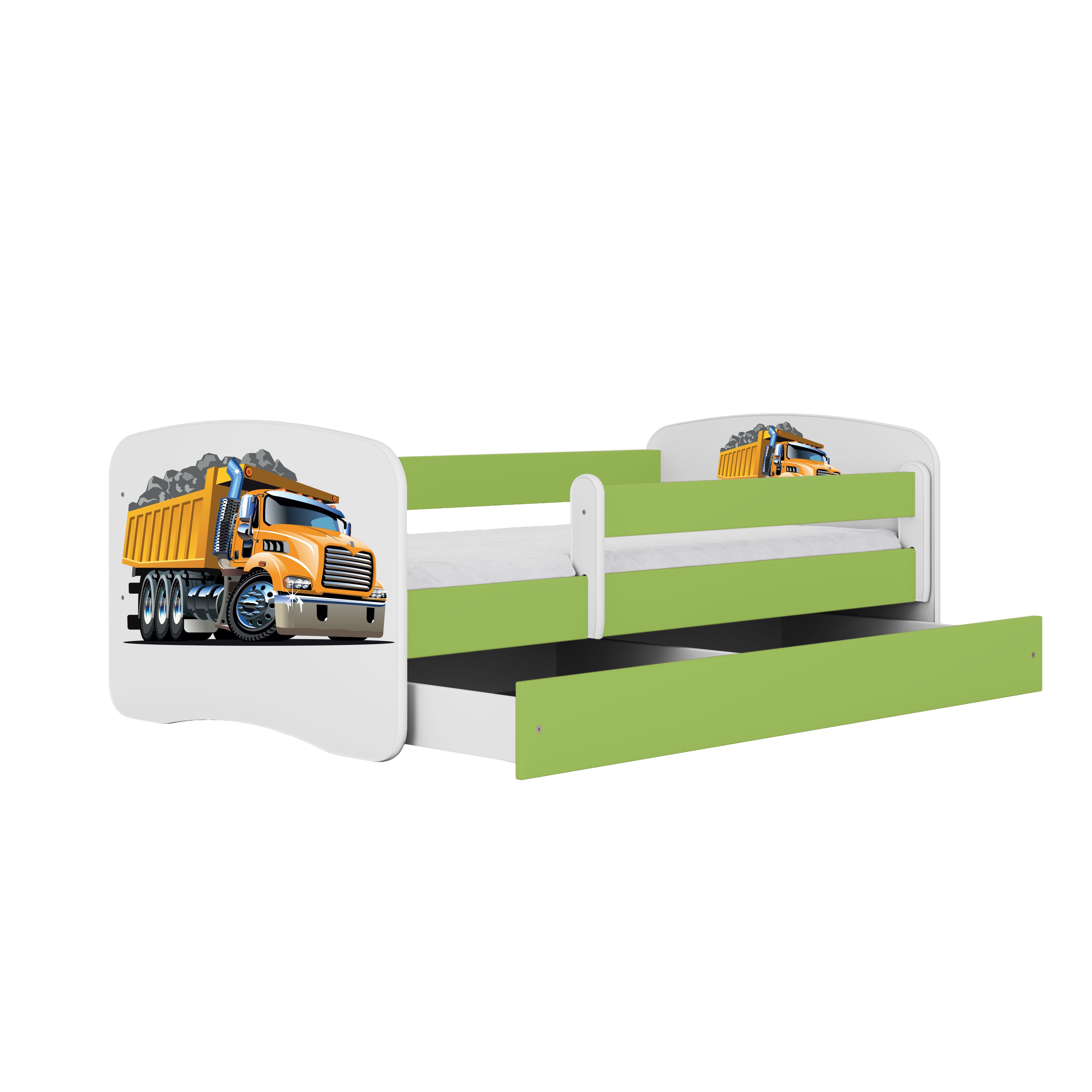 Raumhirsch Furniture Kinderbett 70x140, 80x160, 80x180 cm - Komplettset mit Schublade (Bett für Jungs, Einzelbett für Kinder 2–12 Jahre mit Rausfallschutz), verschiedene Farben & Designs