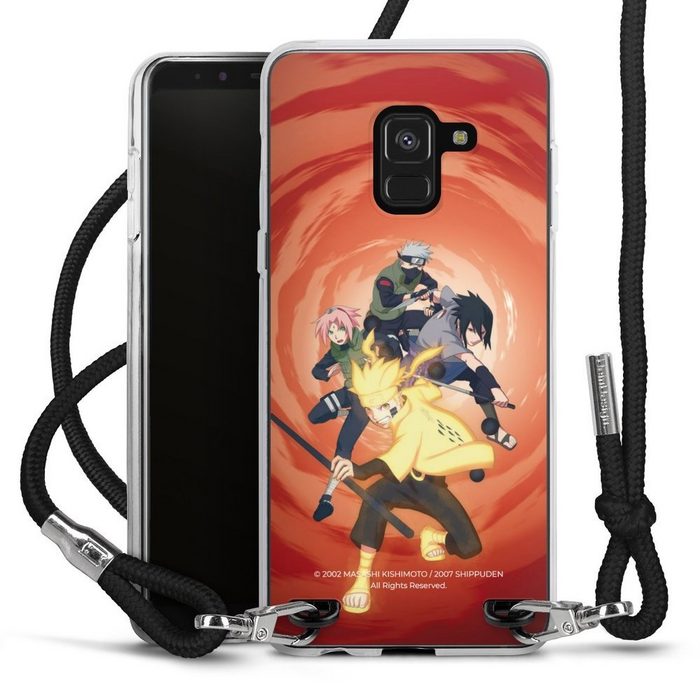 DeinDesign Handyhülle Naruto Shippuden Sasuke Sakura Team 7 Samsung Galaxy A8 (2018) Handykette Hülle mit Band Case zum Umhängen