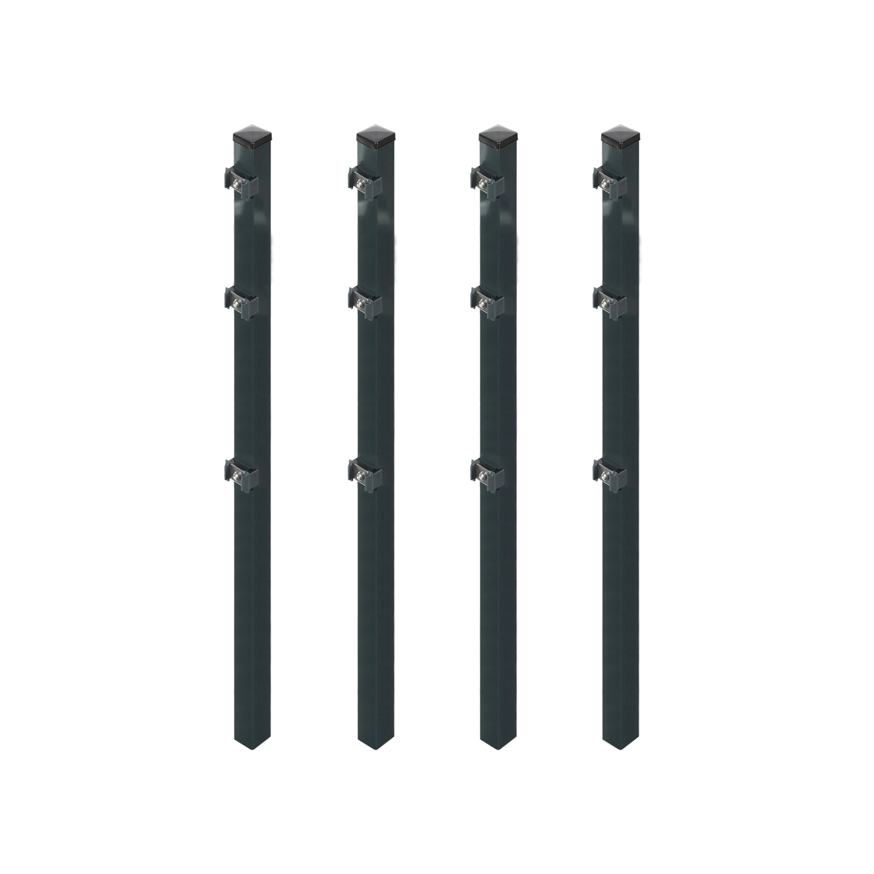 Arvotec Zaunpfosten Pfosten zum Aufschrauben für Mattenhöhe 80/83 cm Anthrazit, 4 Stk, (Pfostenset, 4-St., Komplettset), zum Einbetonieren